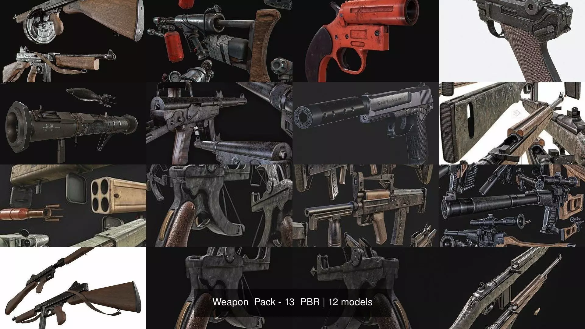  Weapon  Pack - 13  PBR 3D Model Collection_0