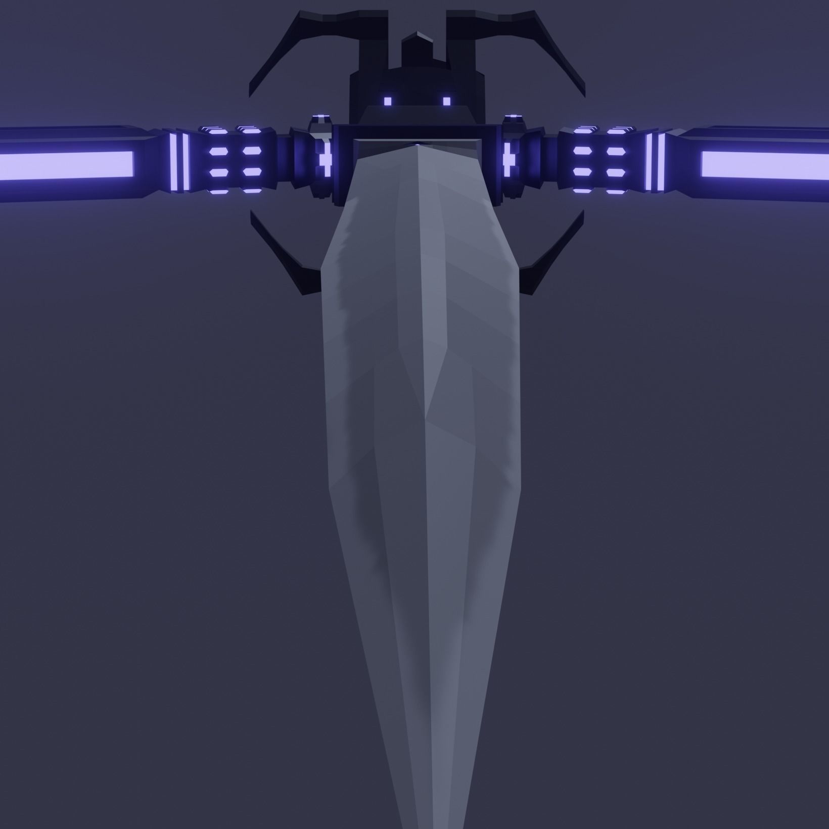 Fantasy Cybernetic Blue Sword Low-poly Game ready  Low-poly 3D model_6