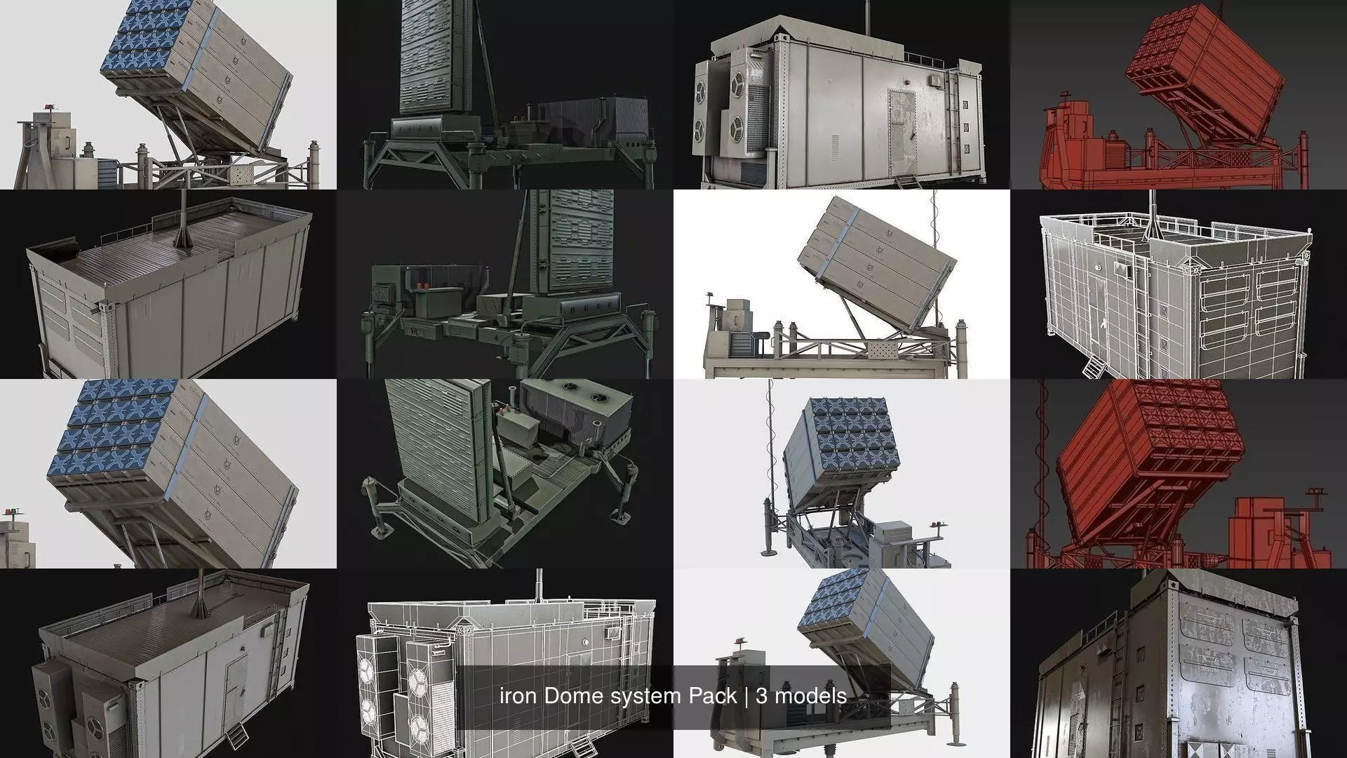 iron Dome system Pack 3D Model Collection_0