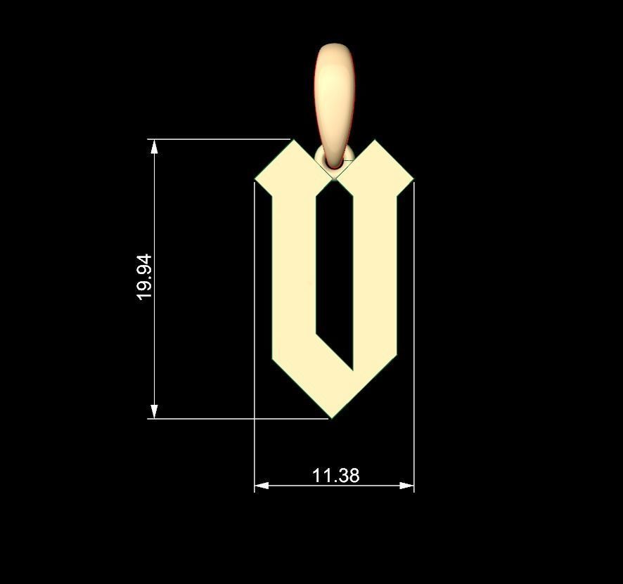 Initial Letters Pendant Squealer V 3D print model_4