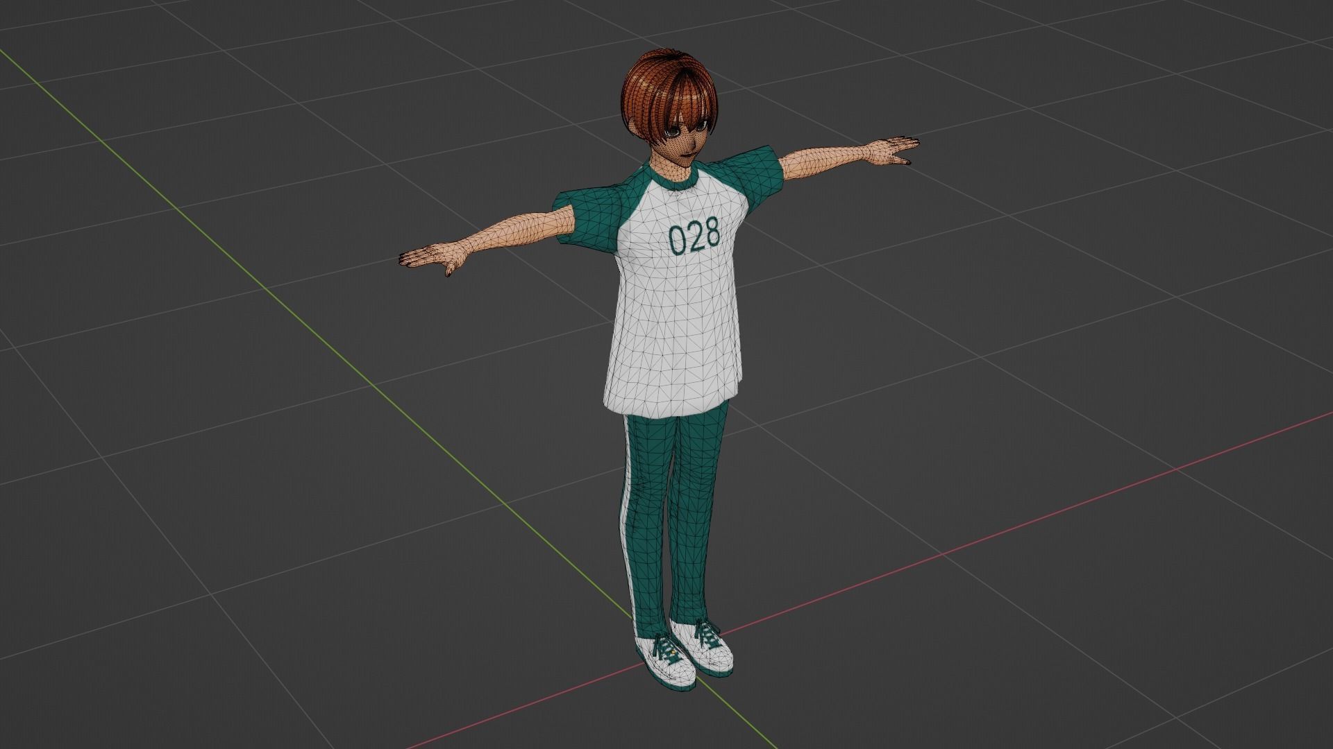 Squid Game - Player Low-poly 3D model_6