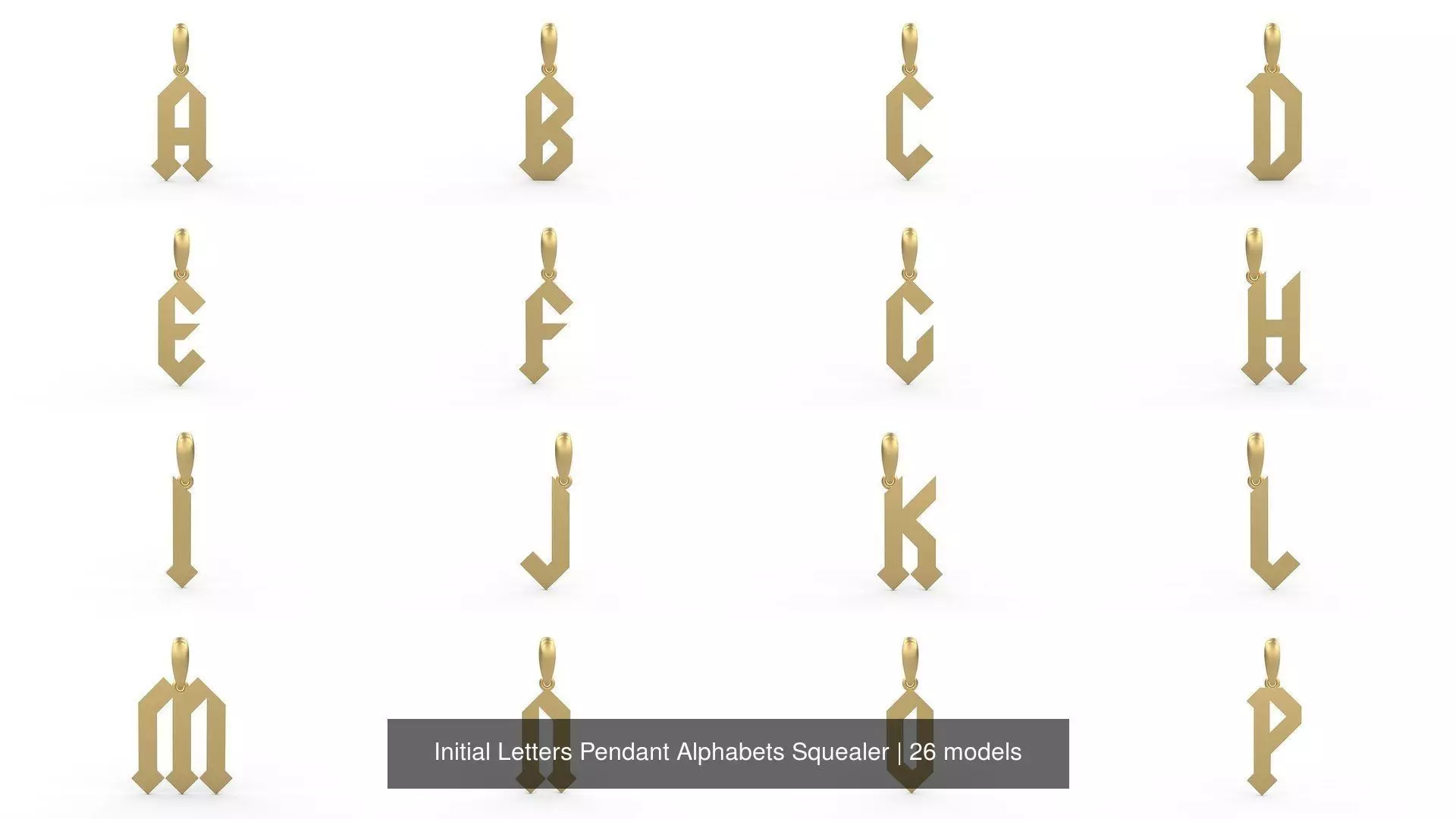 Initial Letters Pendant Alphabets Squealer 3D Model Collection_0