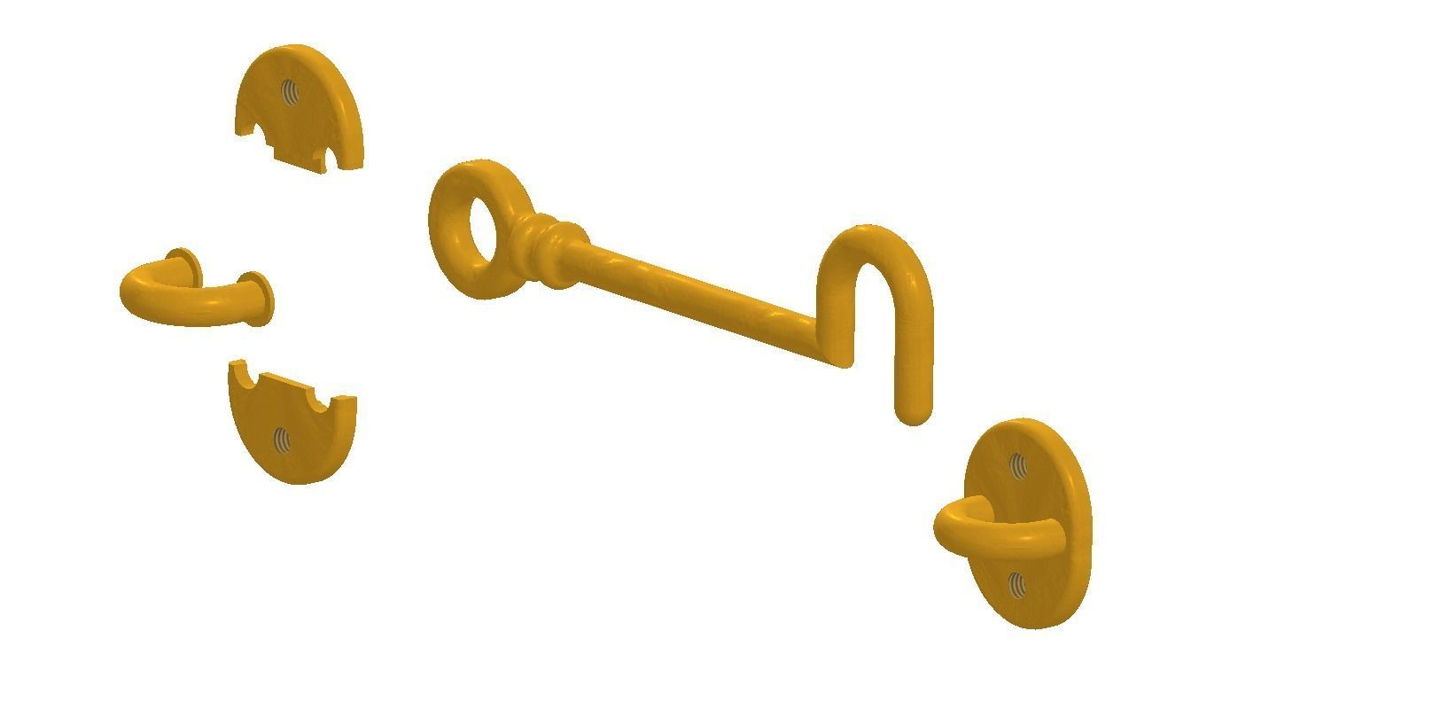 Door lock 3D print model_5