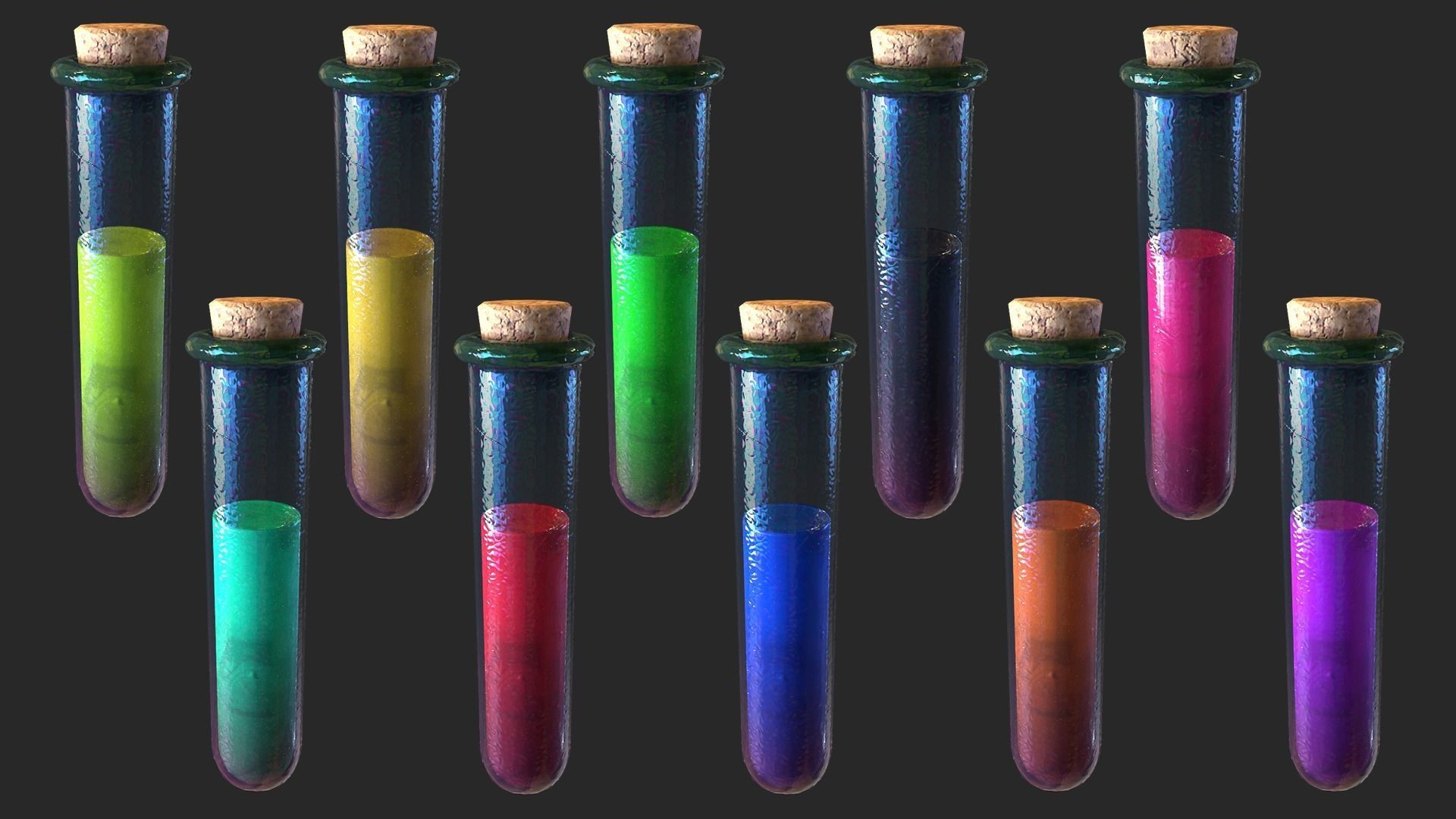 Test Tube Rack Pack Low-poly 3D model_14