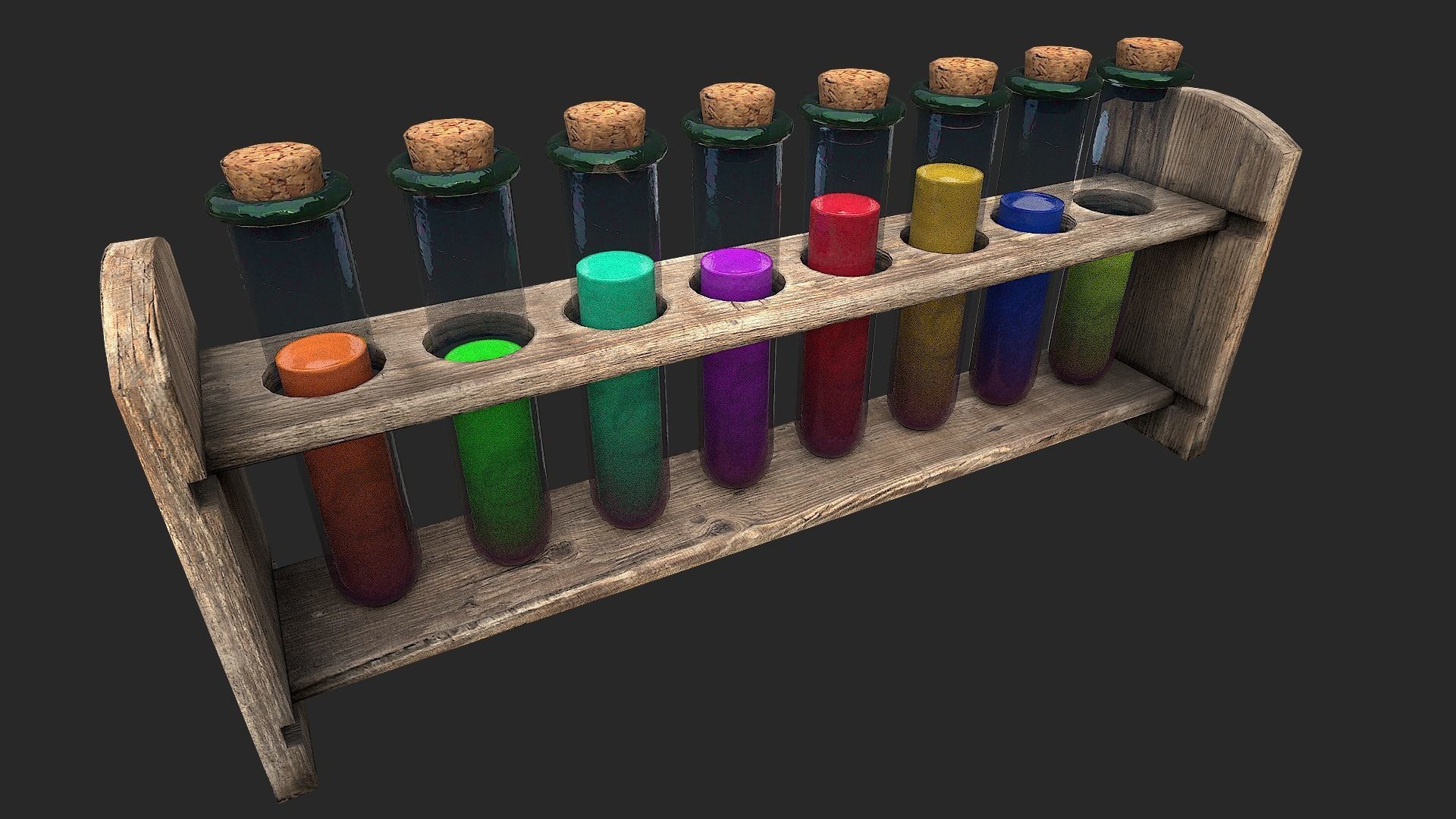 Test Tube Rack Pack Low-poly 3D model_5