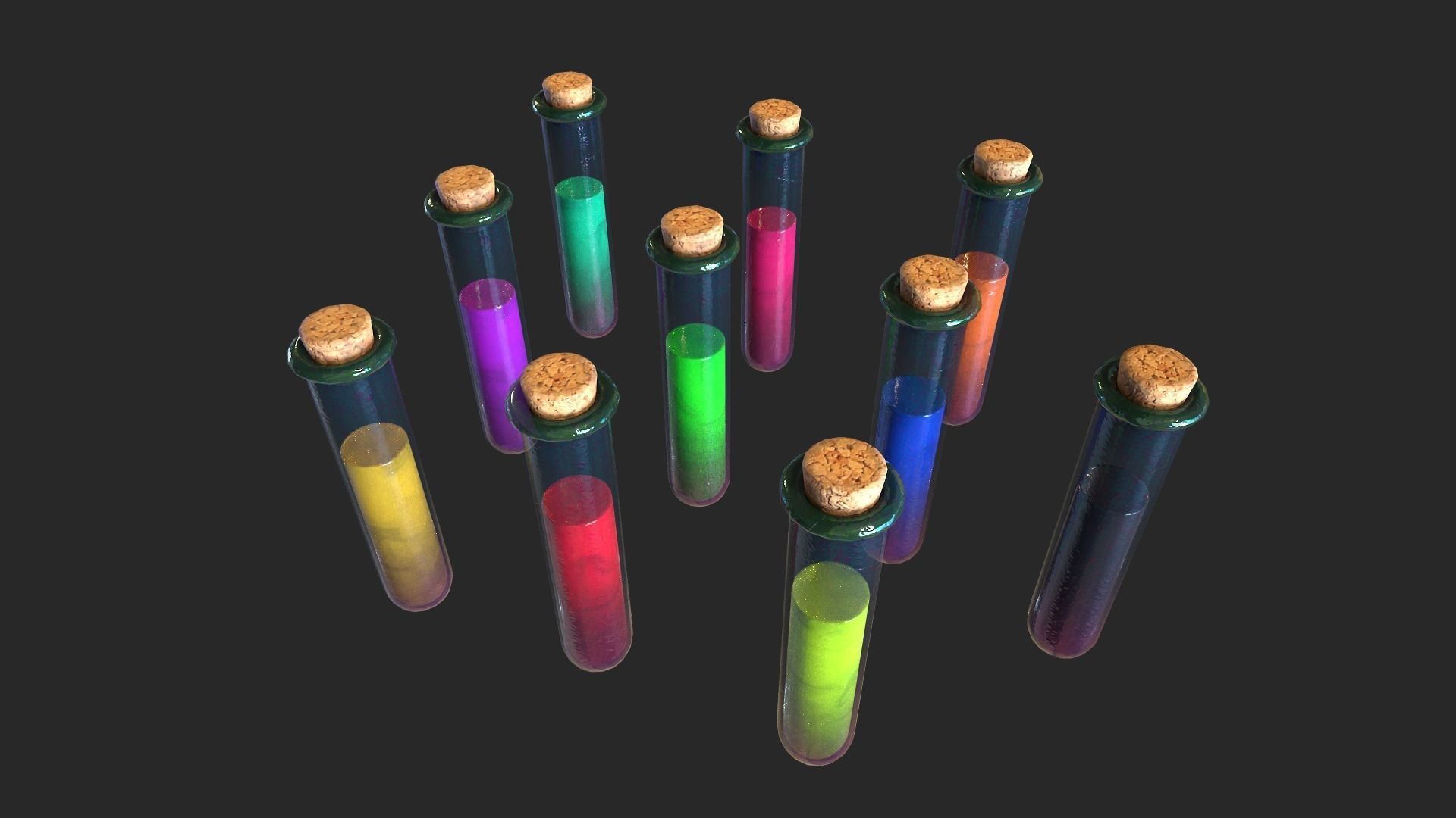 Test Tube Rack Pack Low-poly 3D model_16