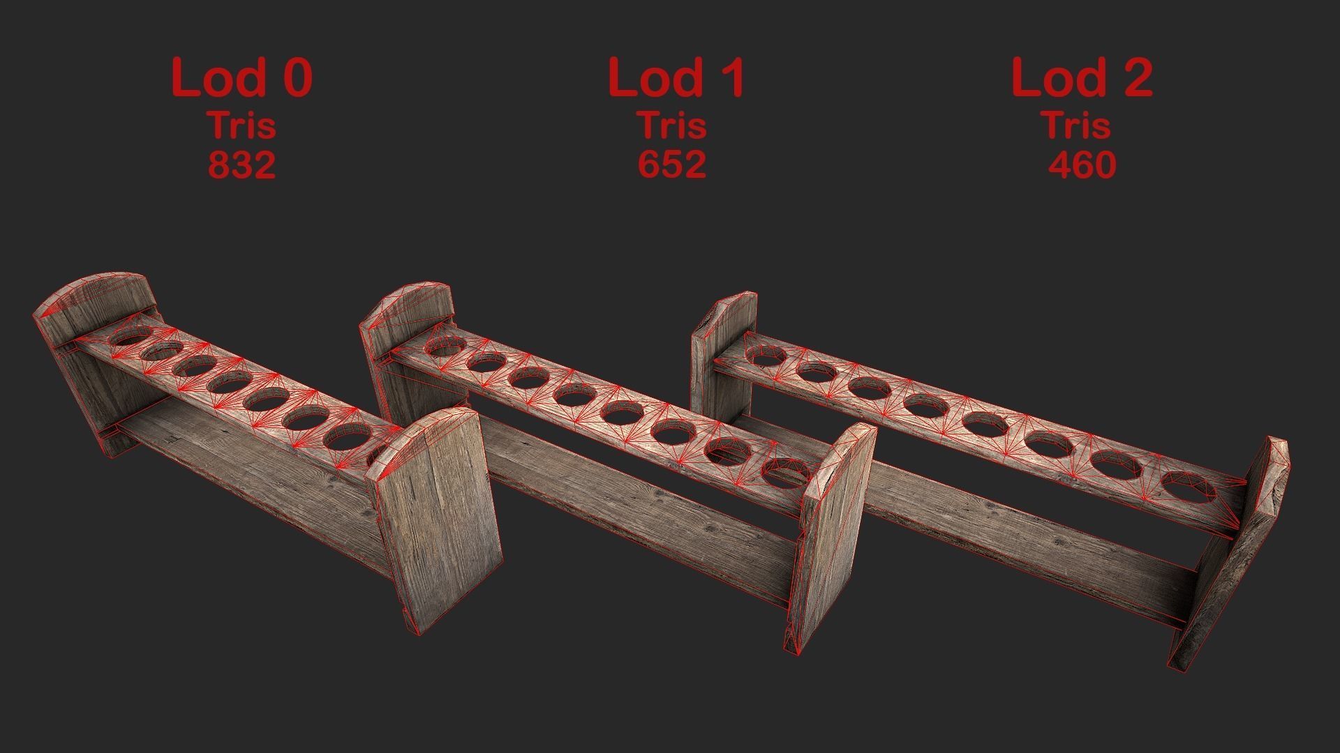 Test Tube Rack Pack Low-poly 3D model_9