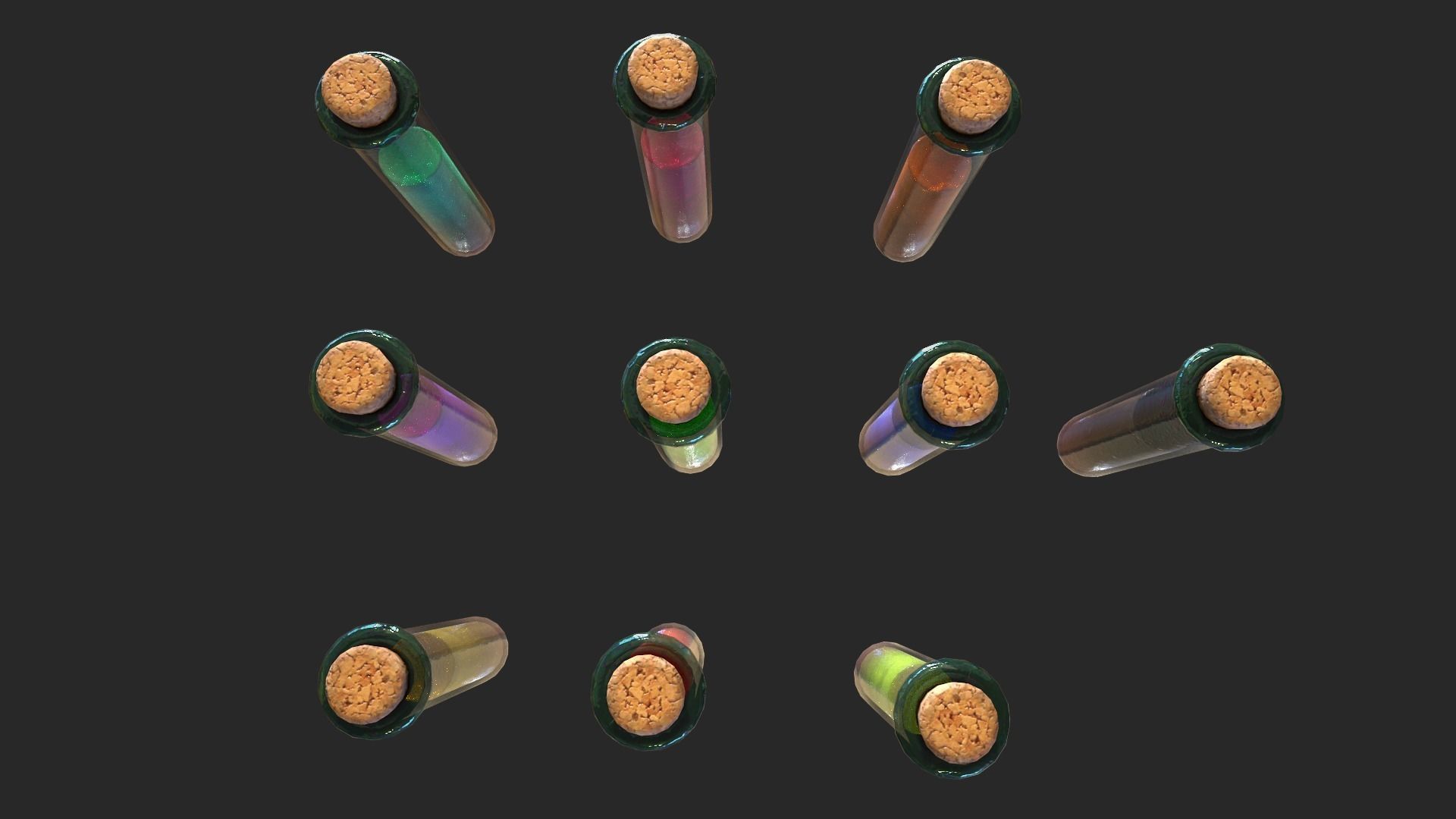 Test Tube Rack Pack Low-poly 3D model_17