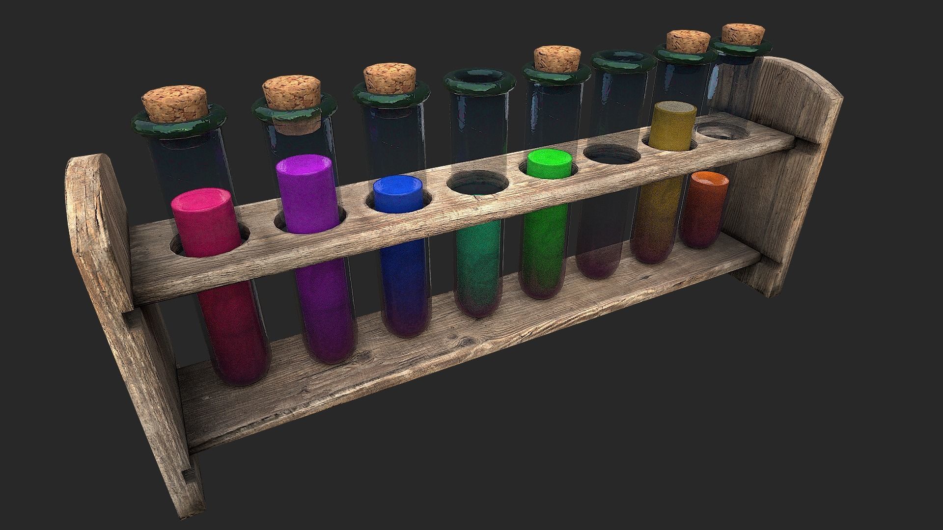 Test Tube Rack Pack Low-poly 3D model_6