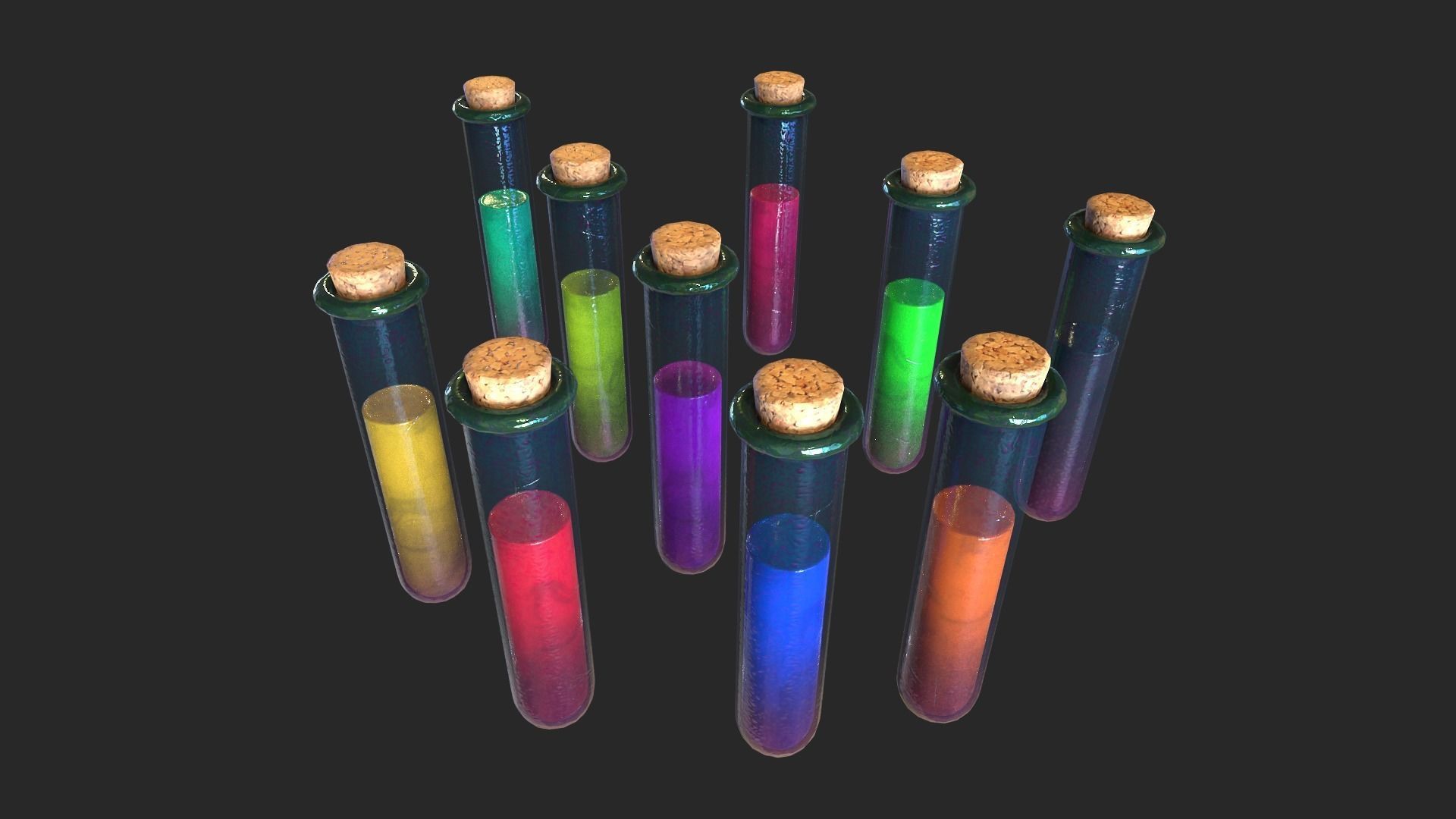 Test Tube Rack Pack Low-poly 3D model_13