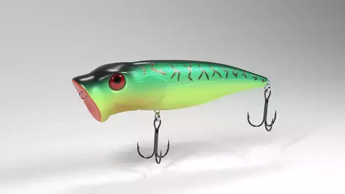 hard lure - colorful popper 3D model