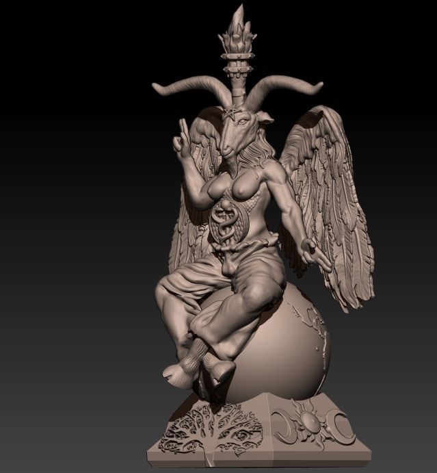 Baphomet 2 Statue By Rlucenas 3D print model_1