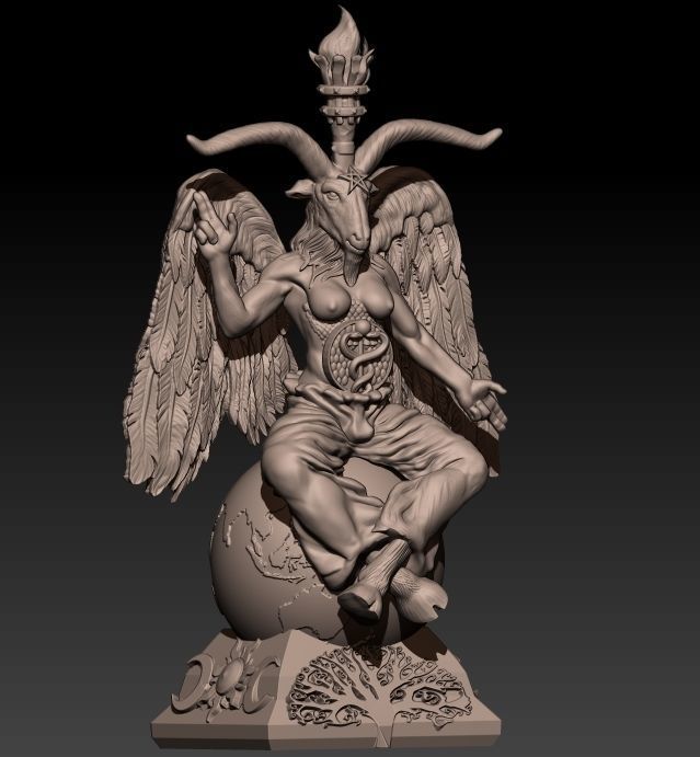 Baphomet 2 Statue By Rlucenas 3D print model_3