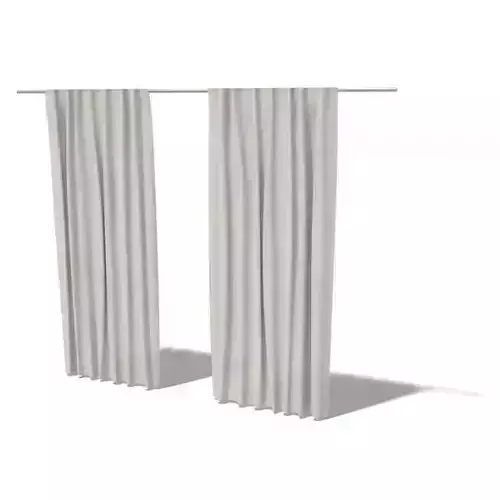 Two Sets Of White Hanging Drapes For Windows