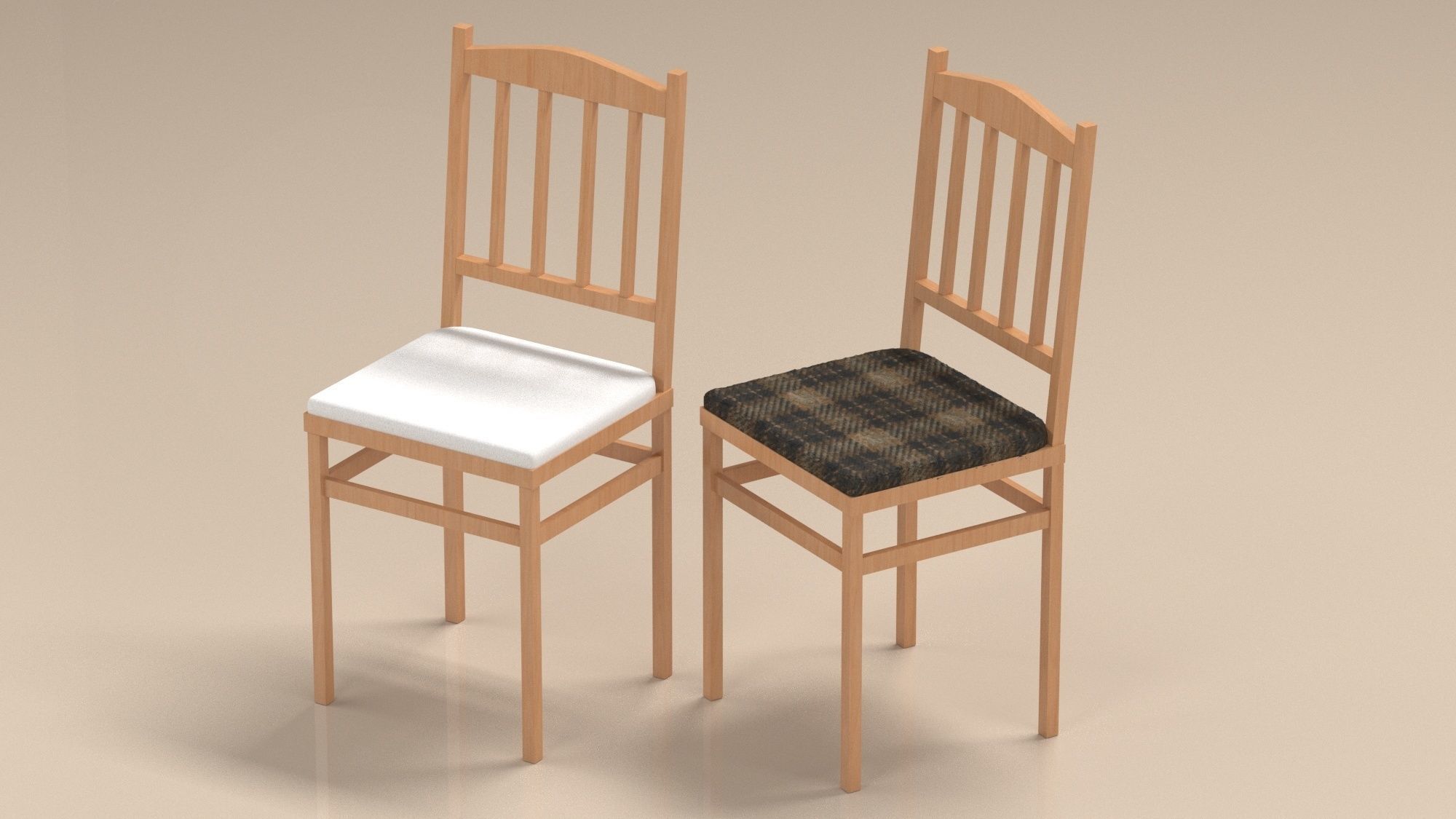set of chairs Low-poly 3D model_9