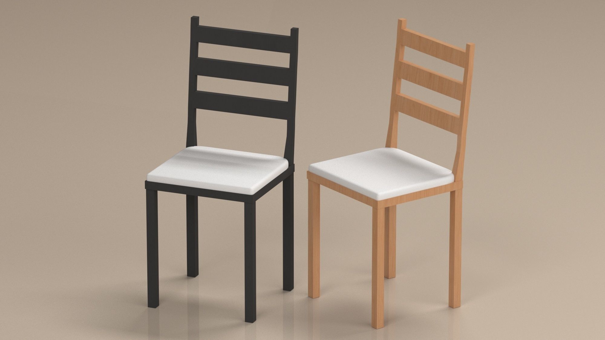 set of chairs Low-poly 3D model_2