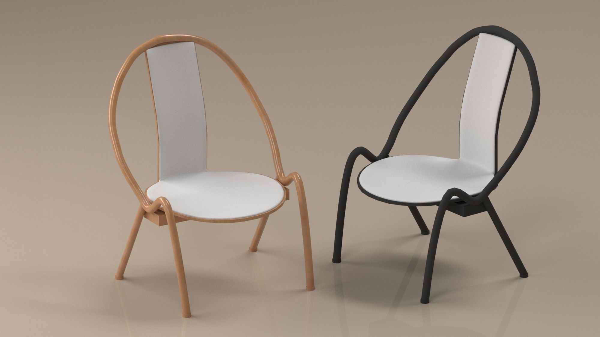 set of chairs Low-poly 3D model_18