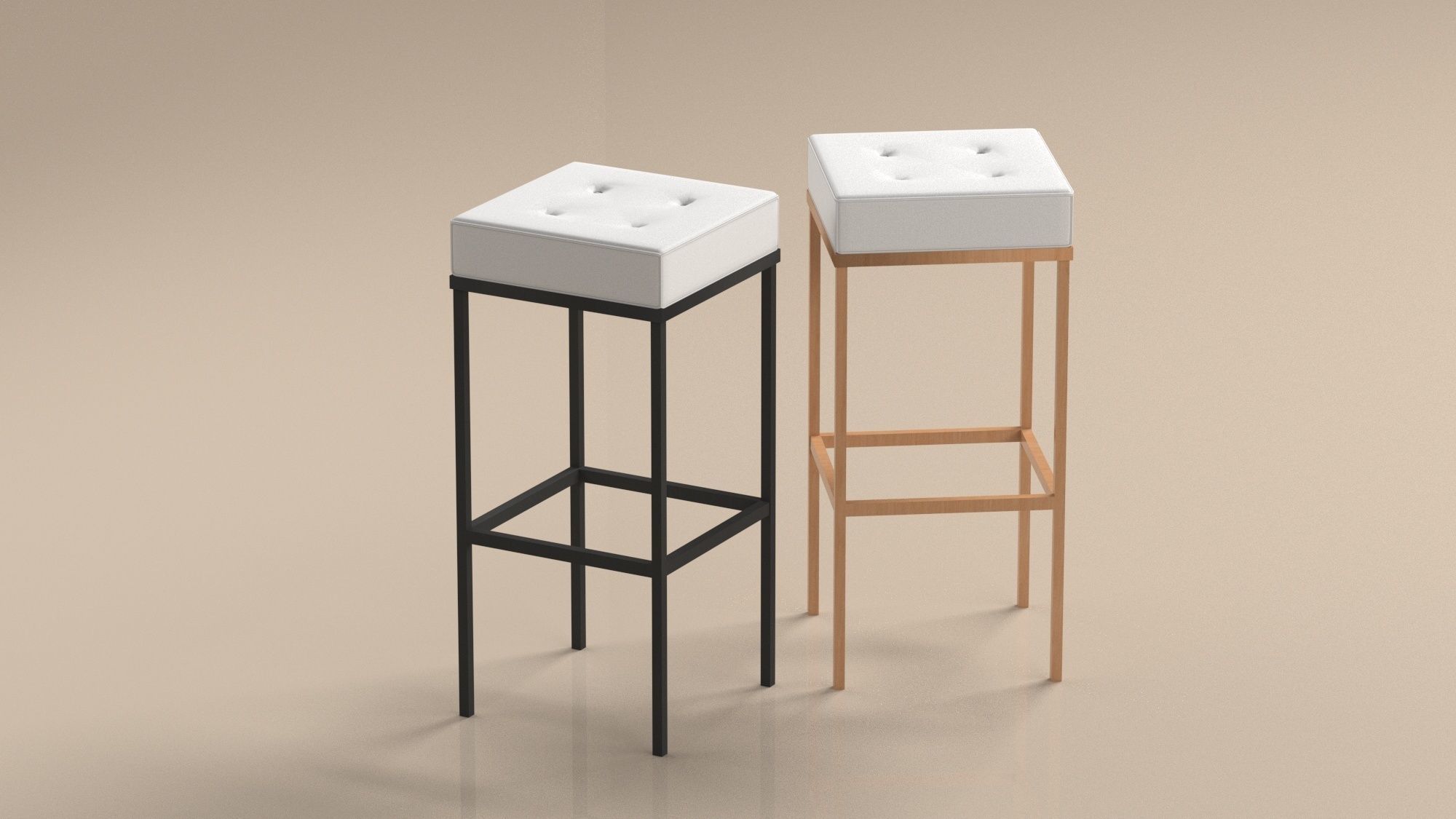 set of chairs Low-poly 3D model_15