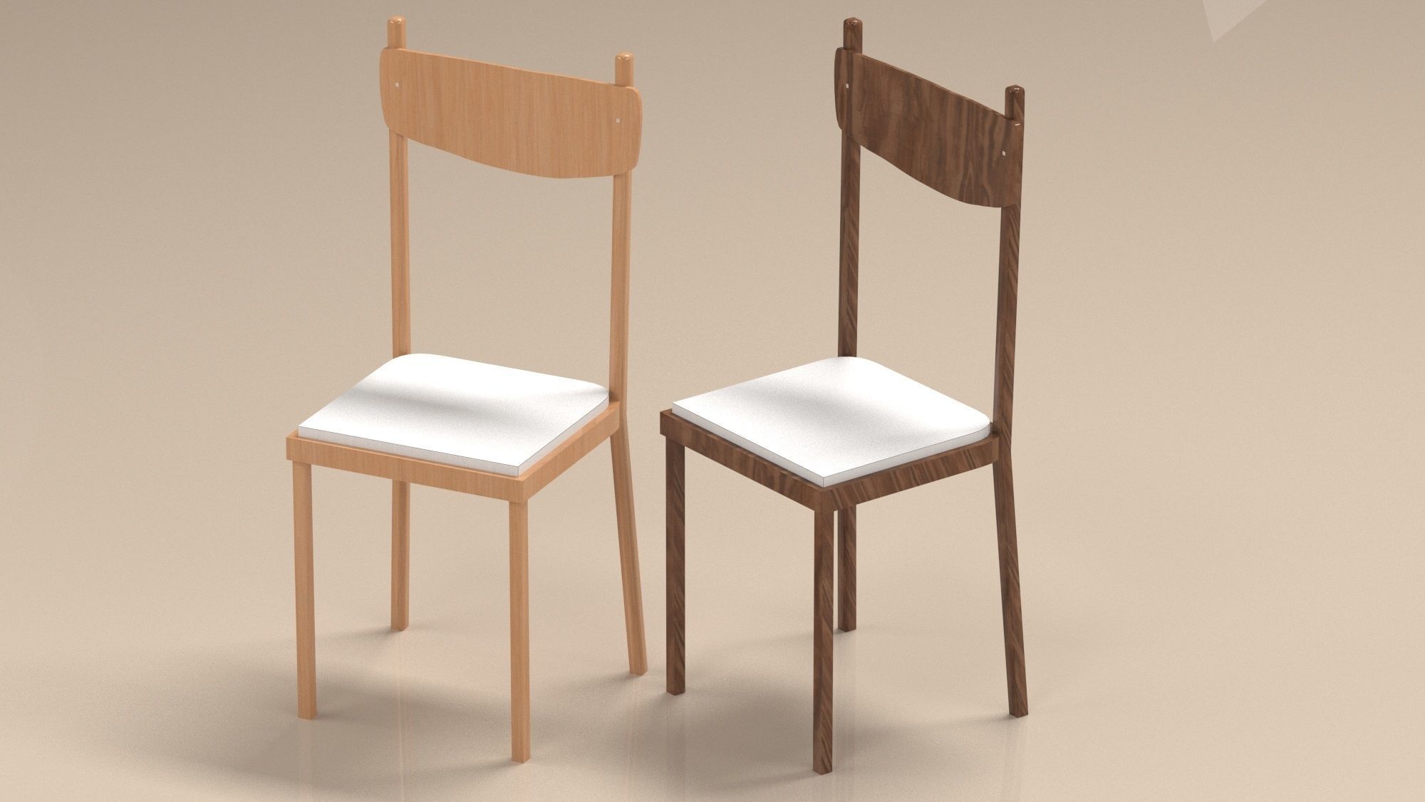 set of chairs Low-poly 3D model_12