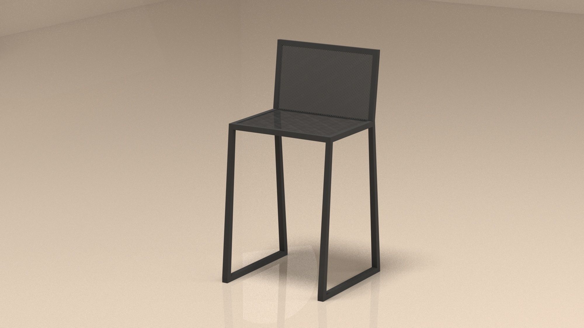 set of chairs Low-poly 3D model_11