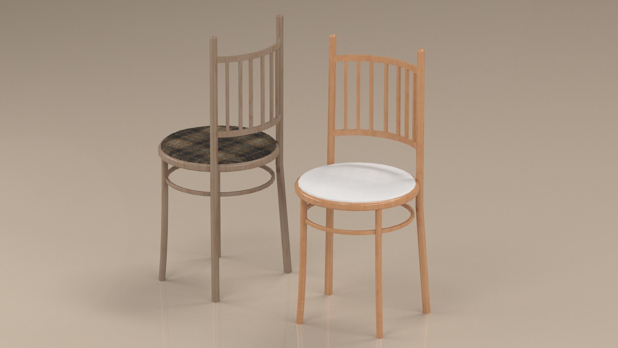 set of chairs Low-poly 3D model_20