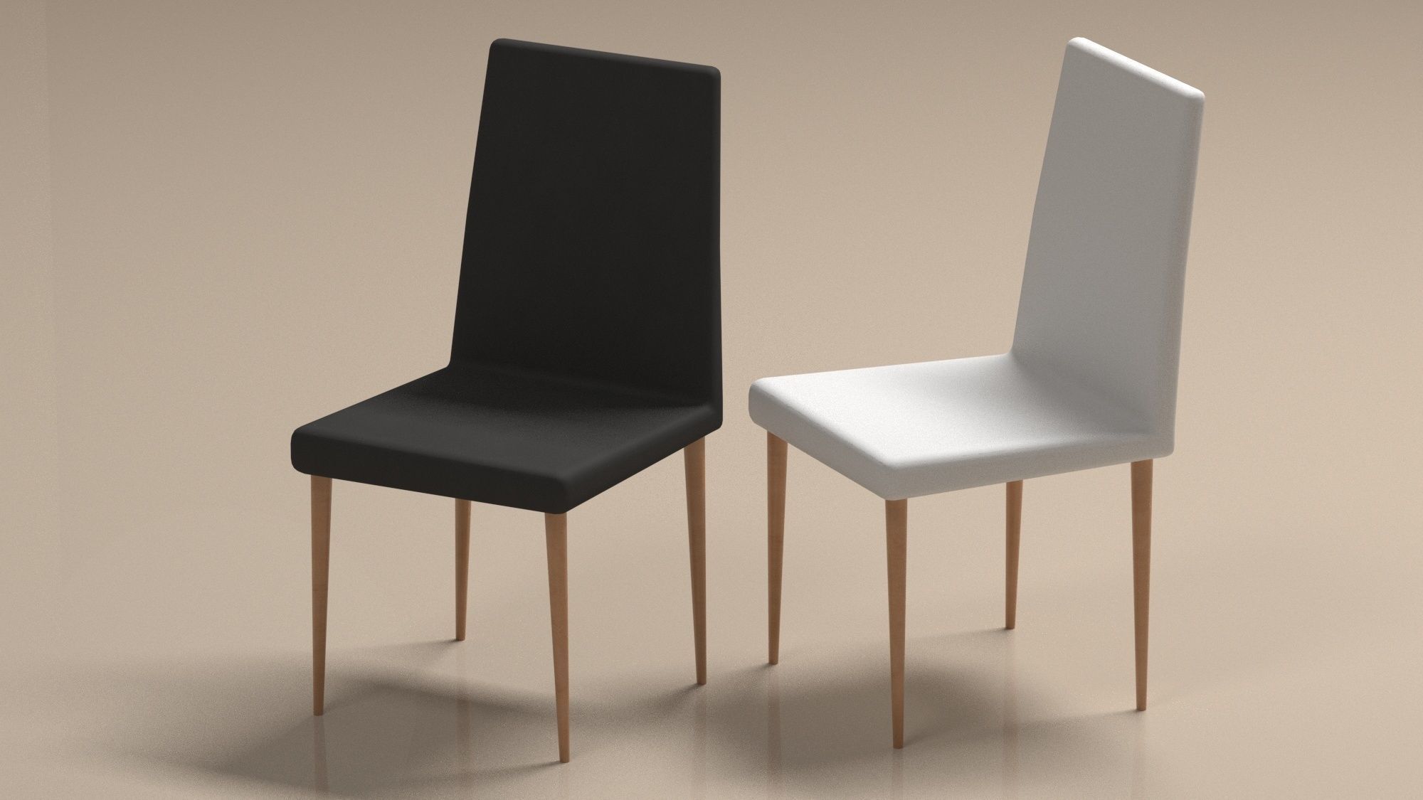set of chairs Low-poly 3D model_4