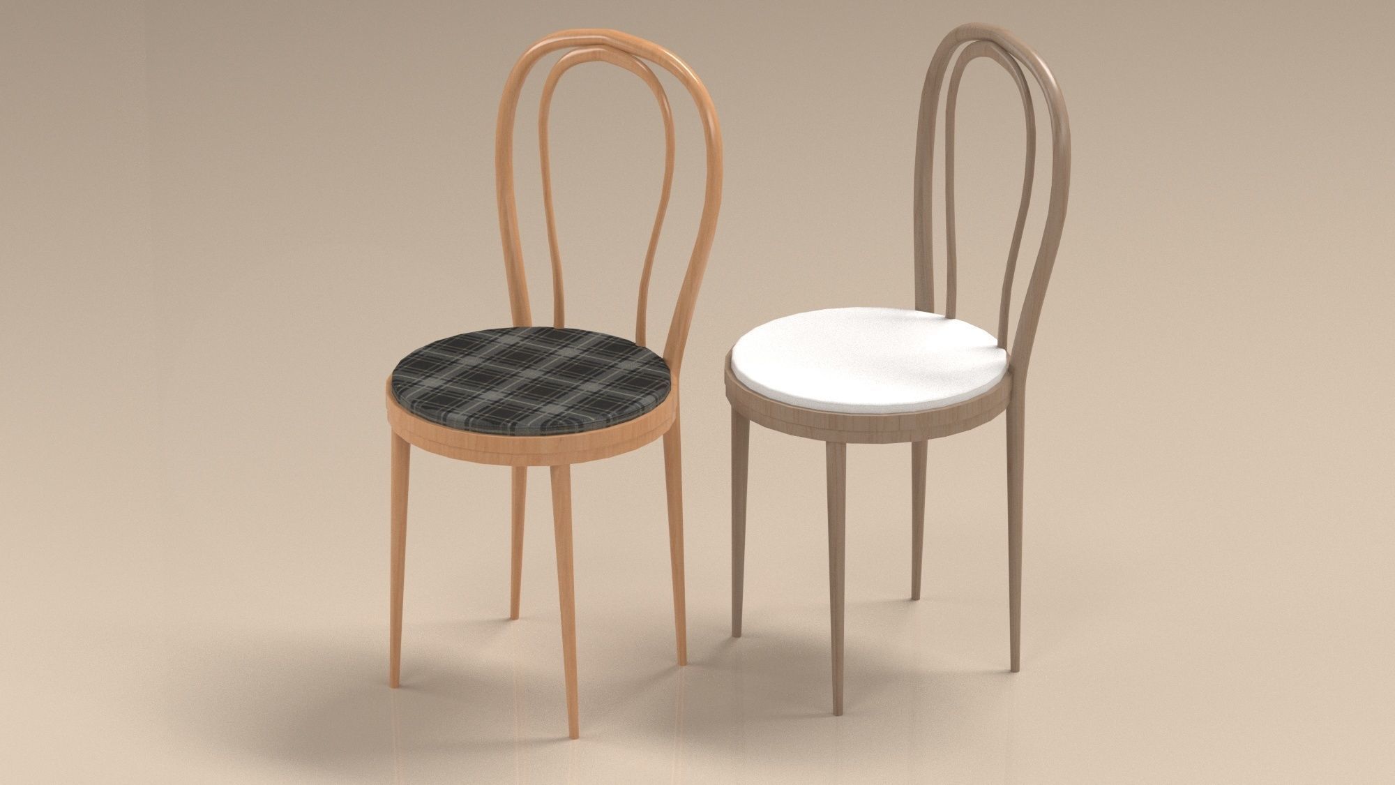 set of chairs Low-poly 3D model_10