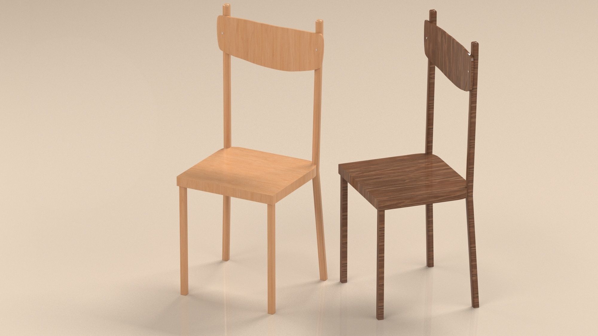 set of chairs Low-poly 3D model_8