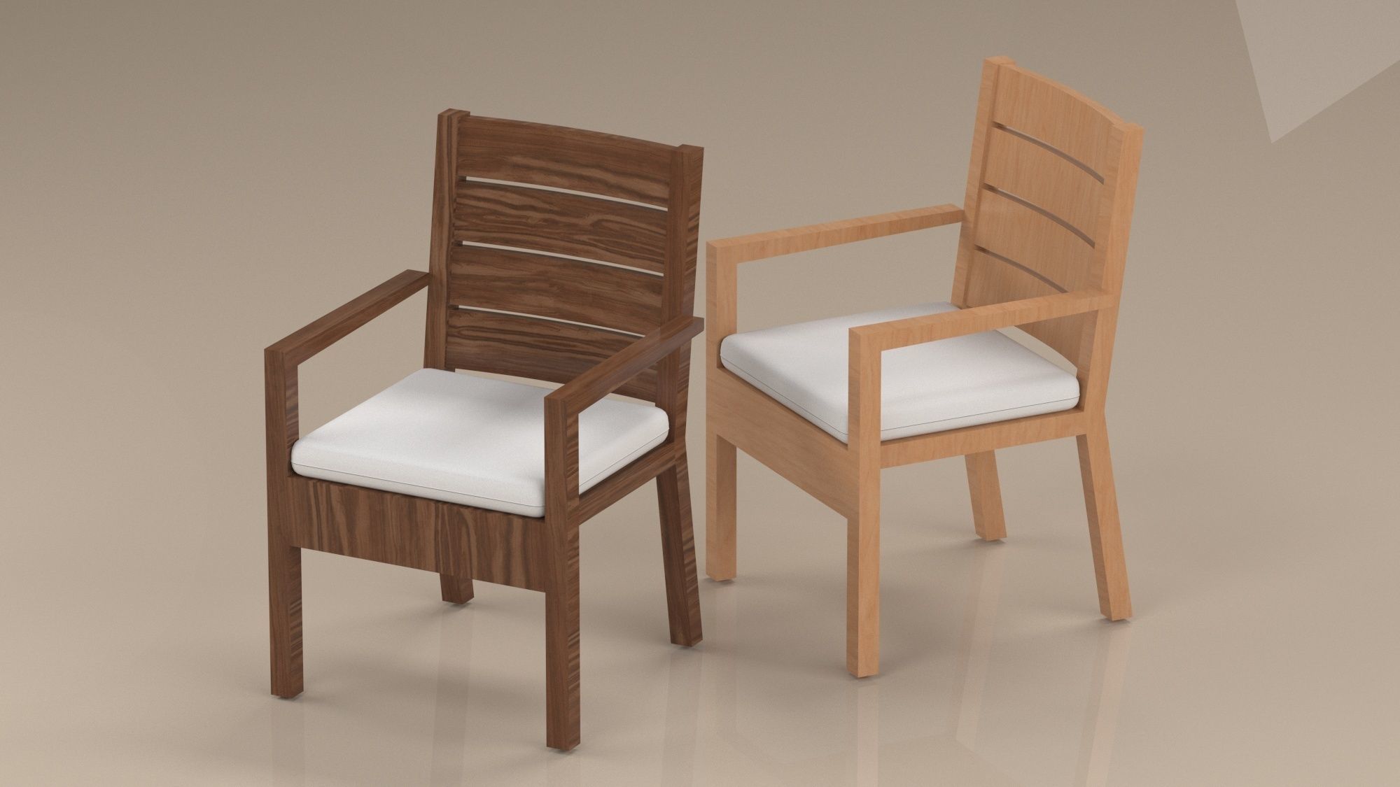 set of chairs Low-poly 3D model_19