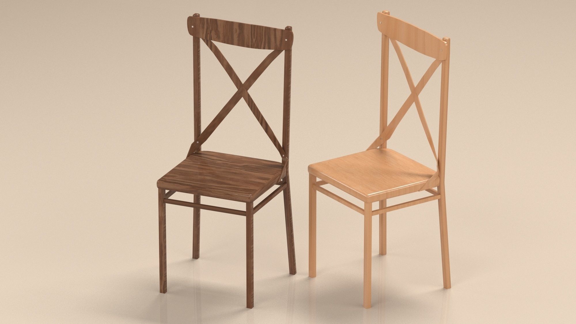 set of chairs Low-poly 3D model_7
