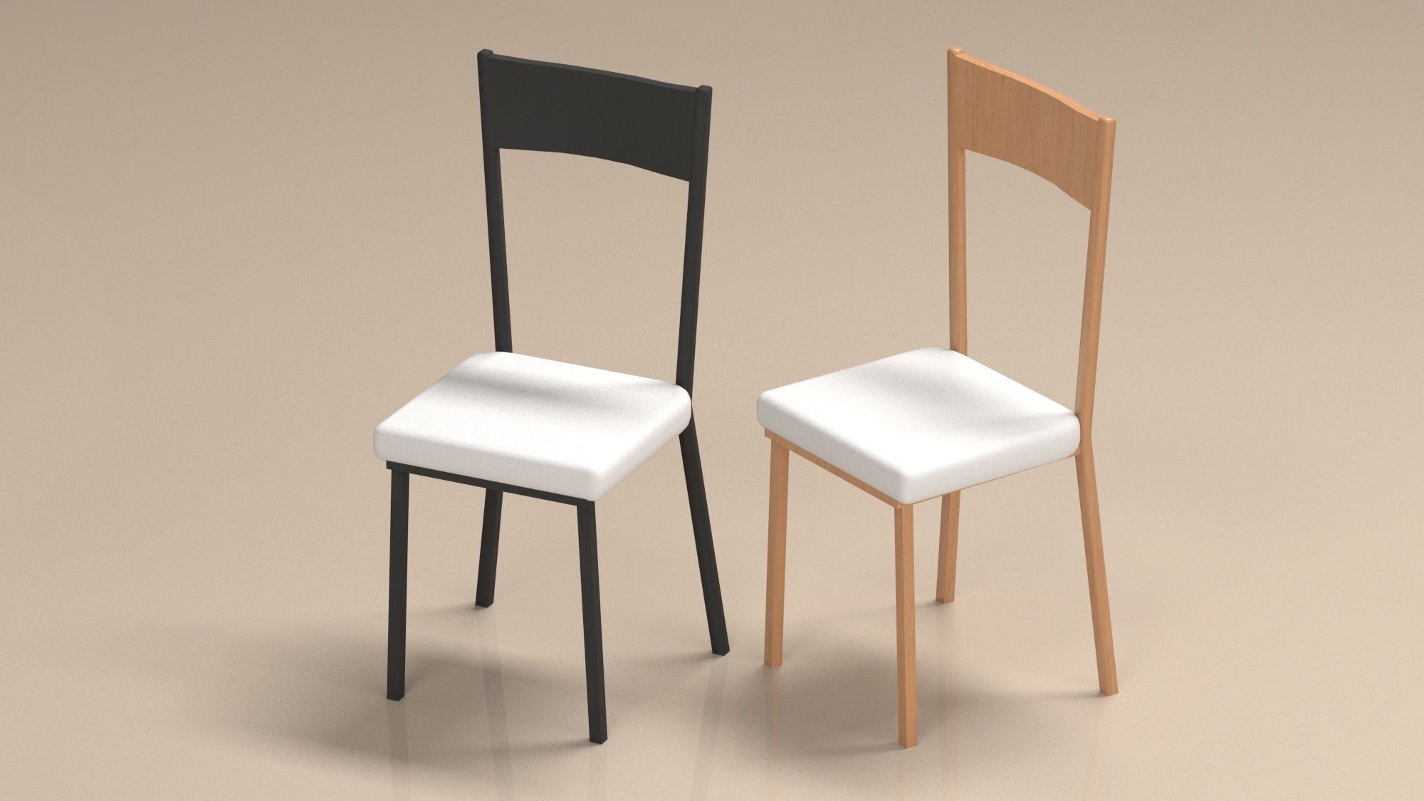set of chairs Low-poly 3D model_6