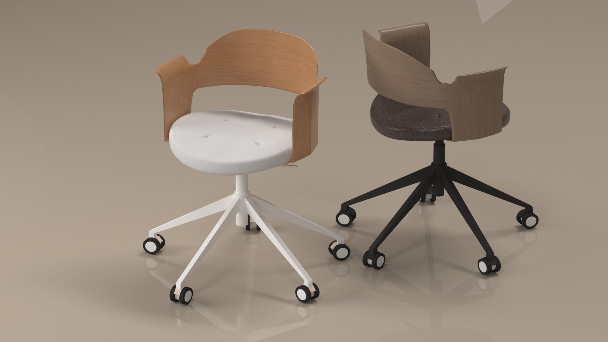 set of chairs Low-poly 3D model_17