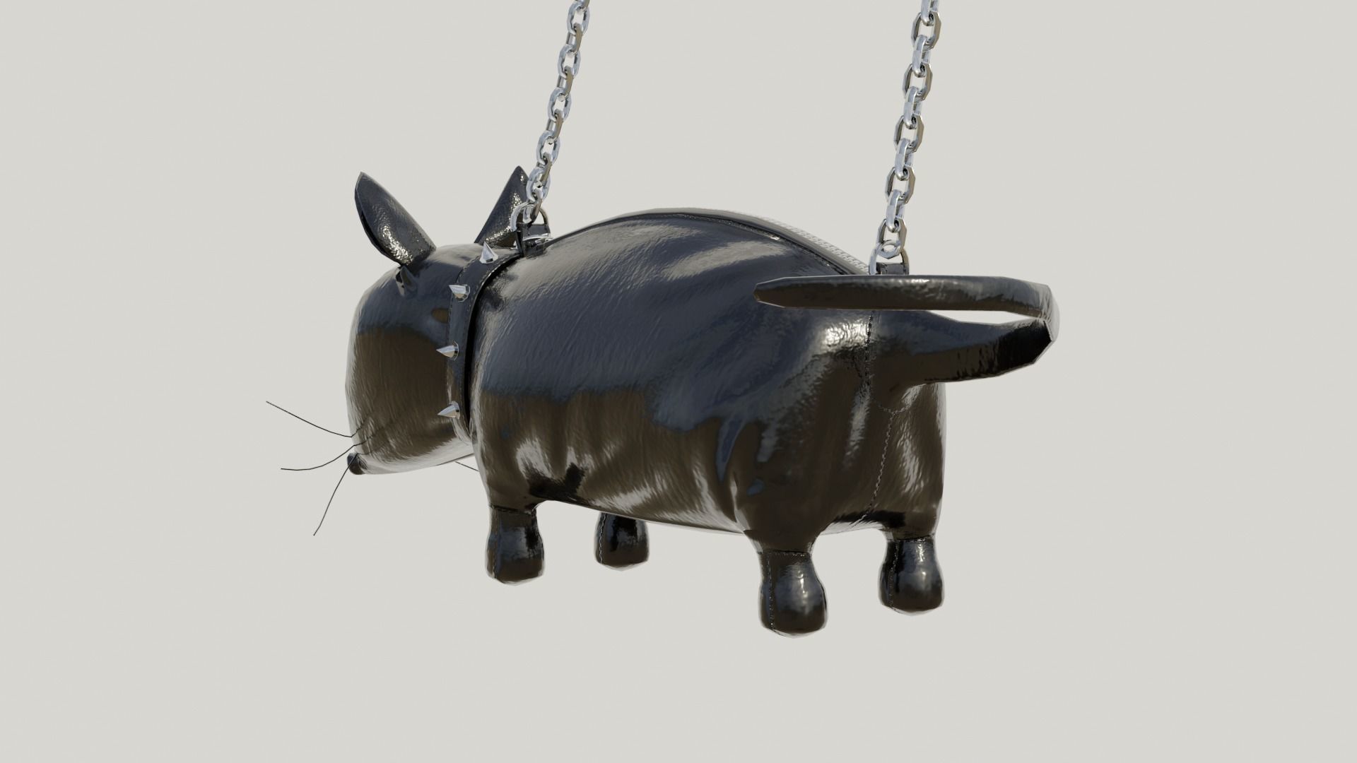 Cute black bag v12 no character 3D model_5