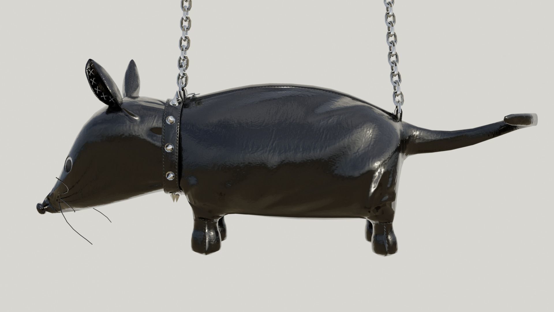 Cute black bag v12 no character 3D model_4