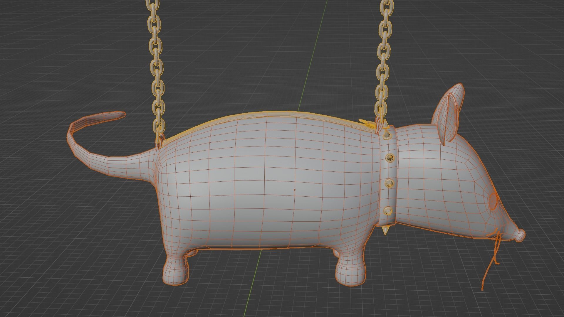 Cute black bag v12 no character 3D model_17