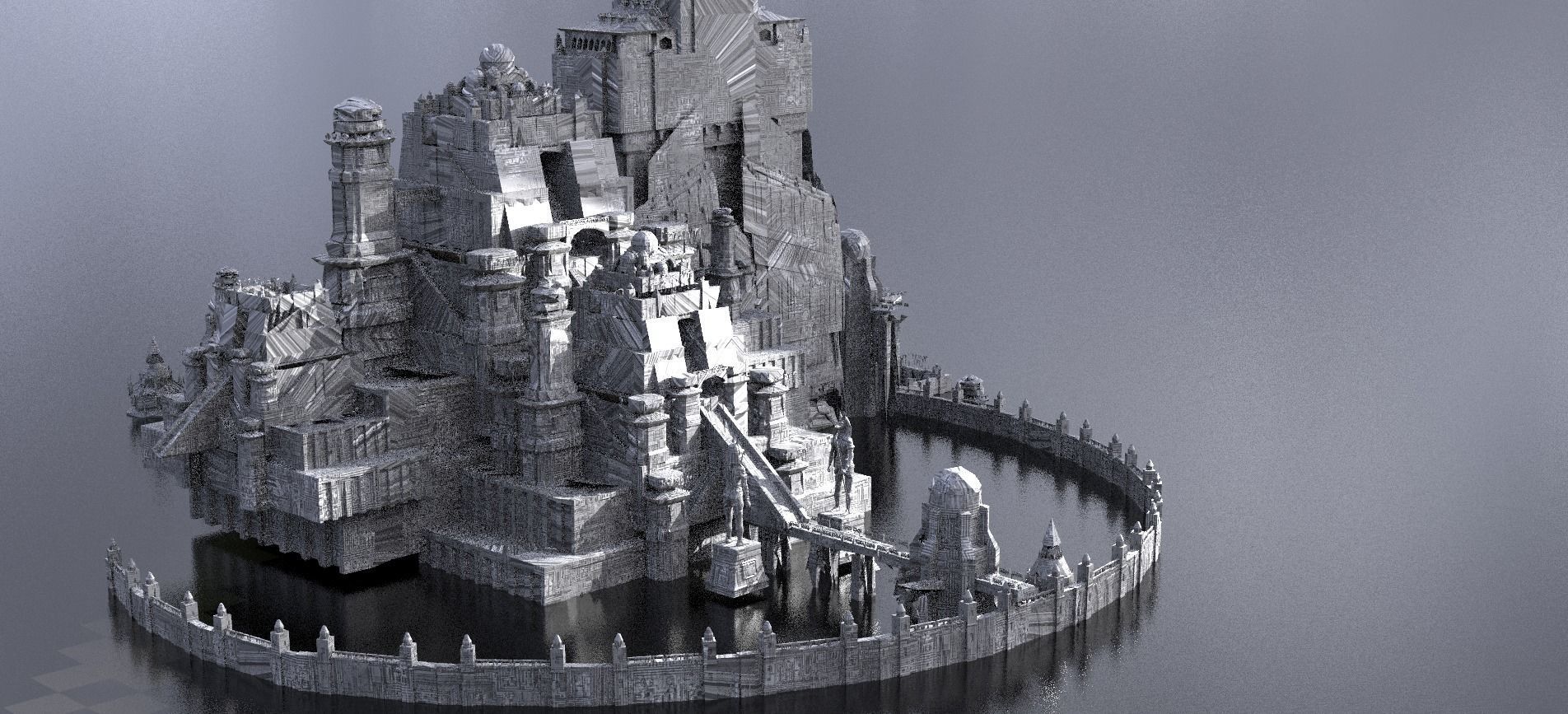 Ancient Ringed City Kit bash 3D model_2