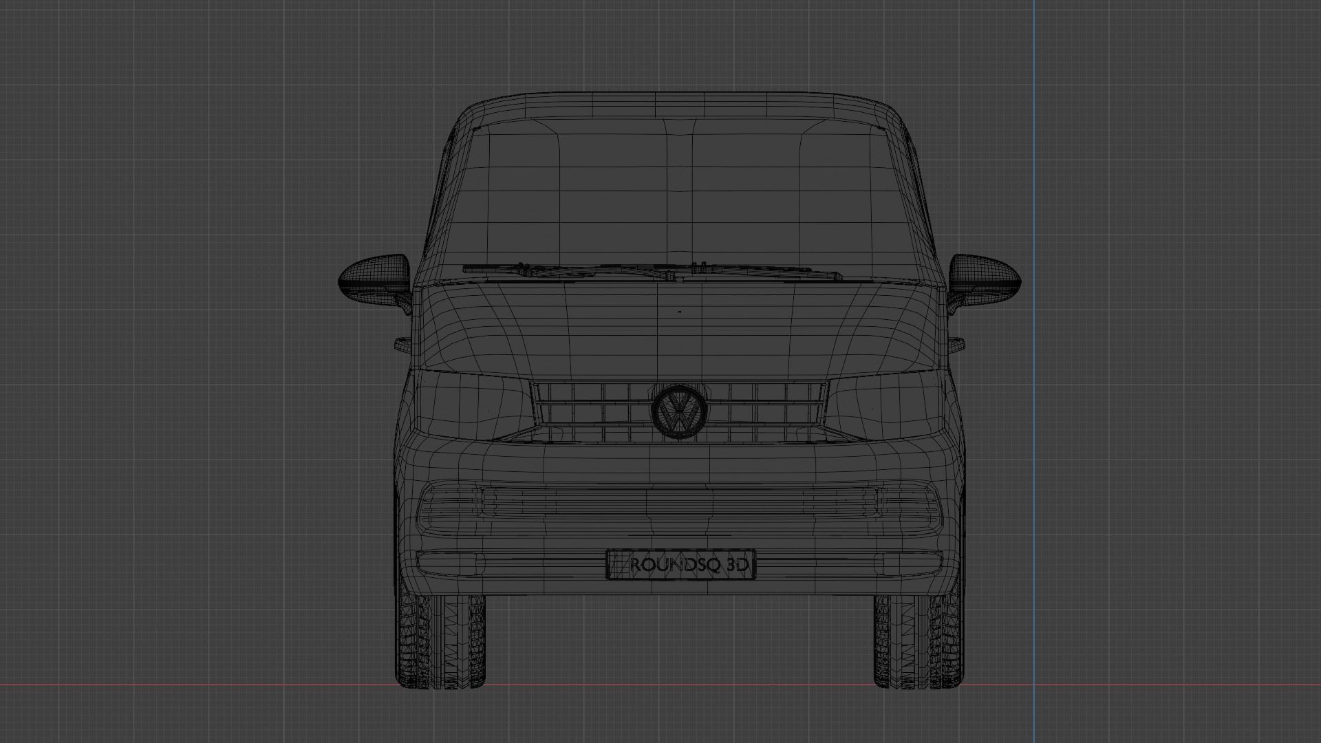 Volkswagen Transporter T6 Low-poly 3D model_18