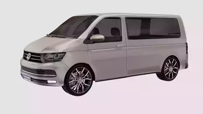 Volkswagen Transporter T6 Low-poly 3D model