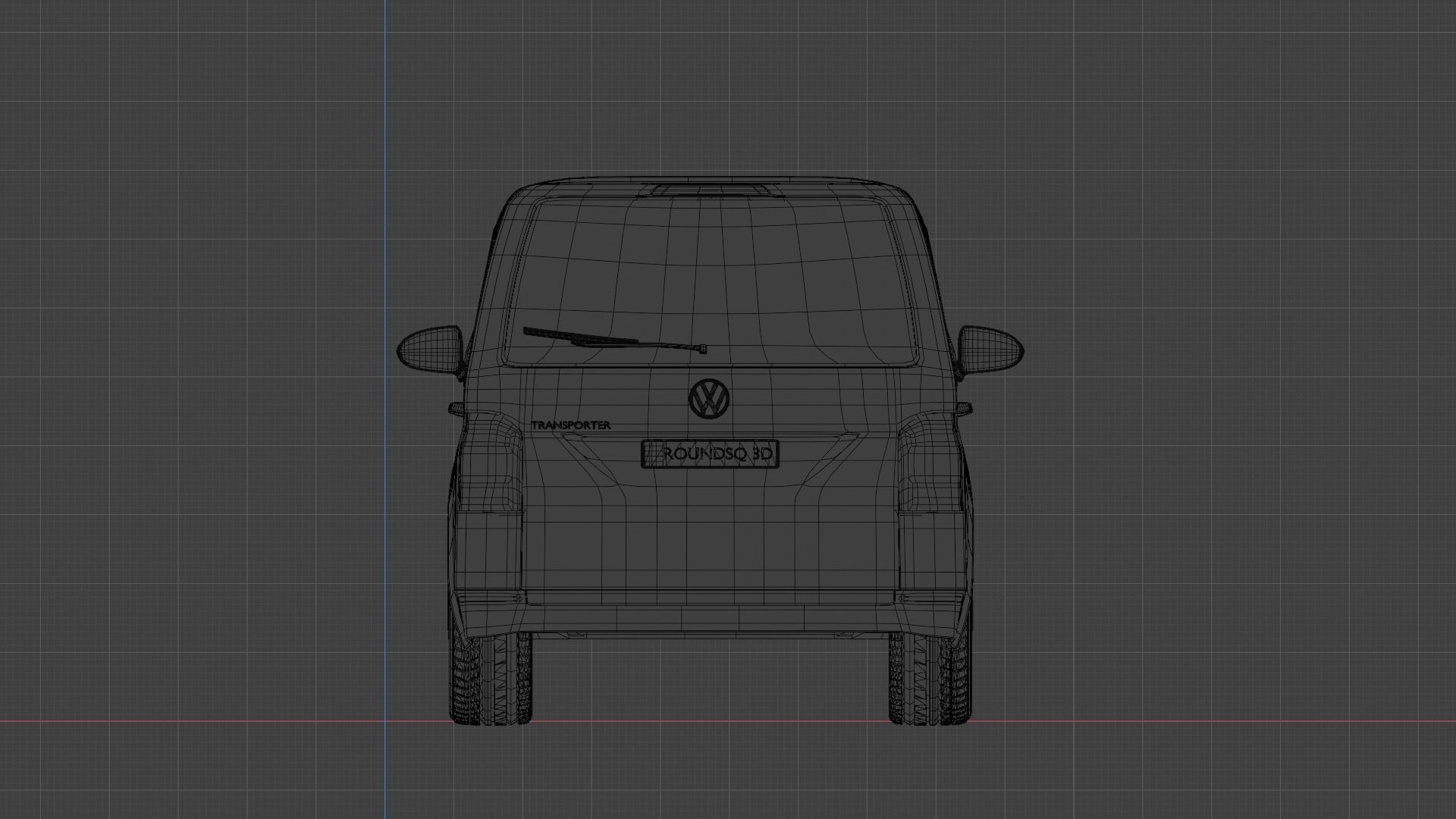 Volkswagen Transporter T6 Low-poly 3D model_19