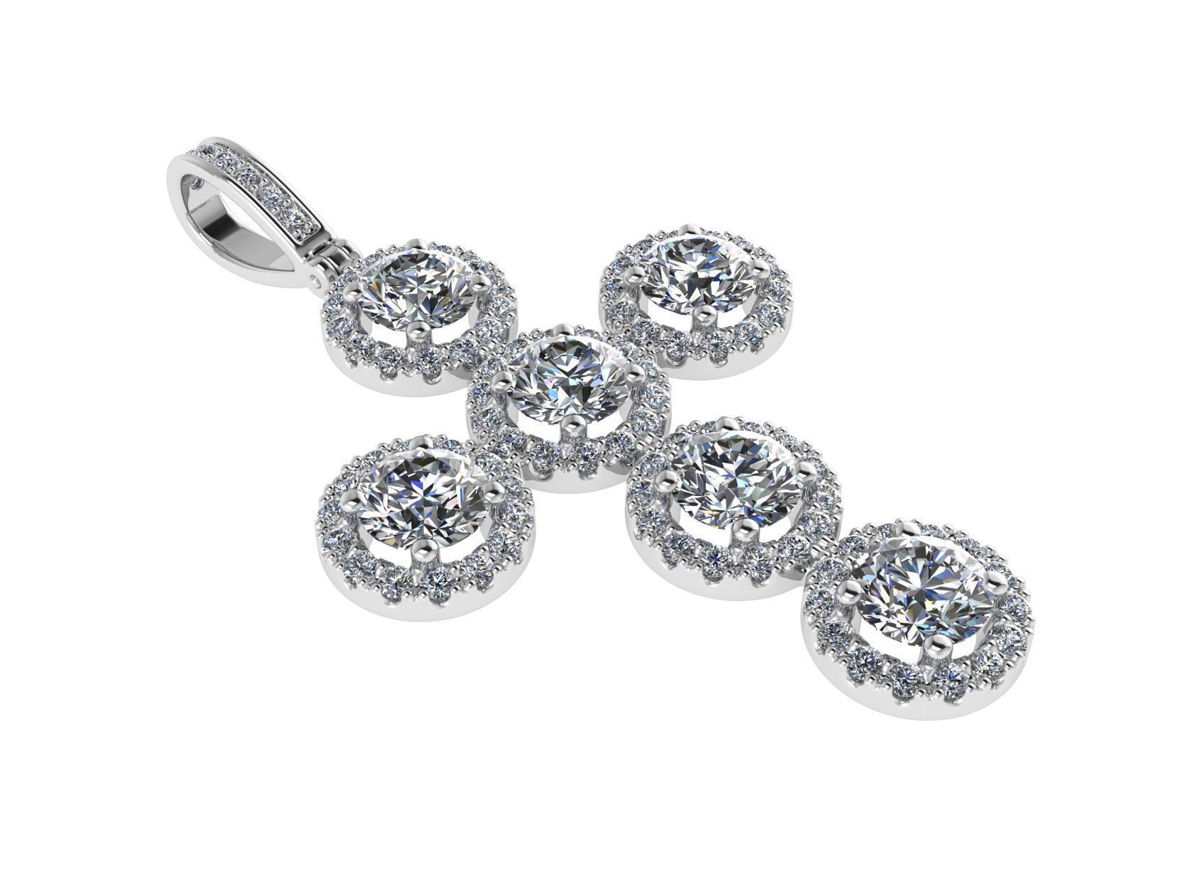 cross necklace 3D print model_2