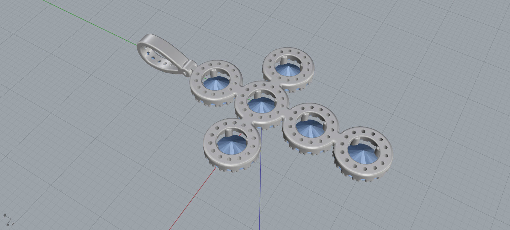 cross necklace 3D print model_9