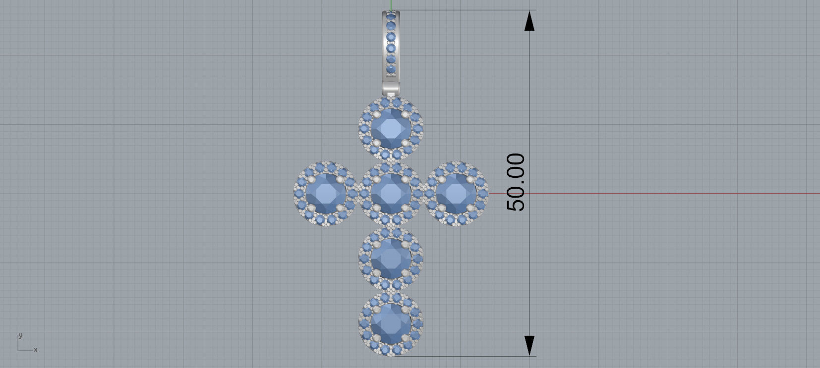 cross necklace 3D print model_15