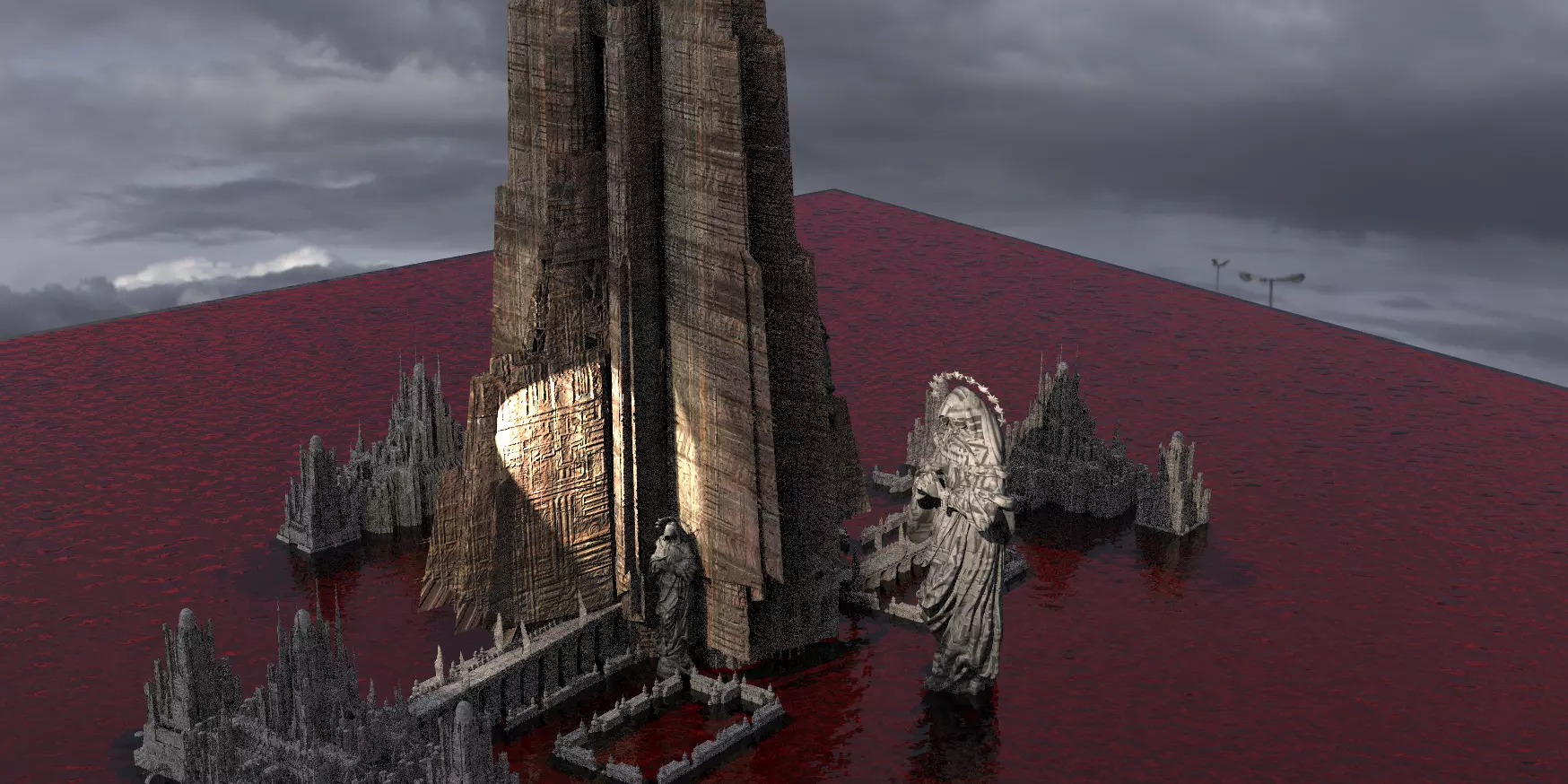 Dark Tower Glyphs Ancient Kit bash 3D model_0