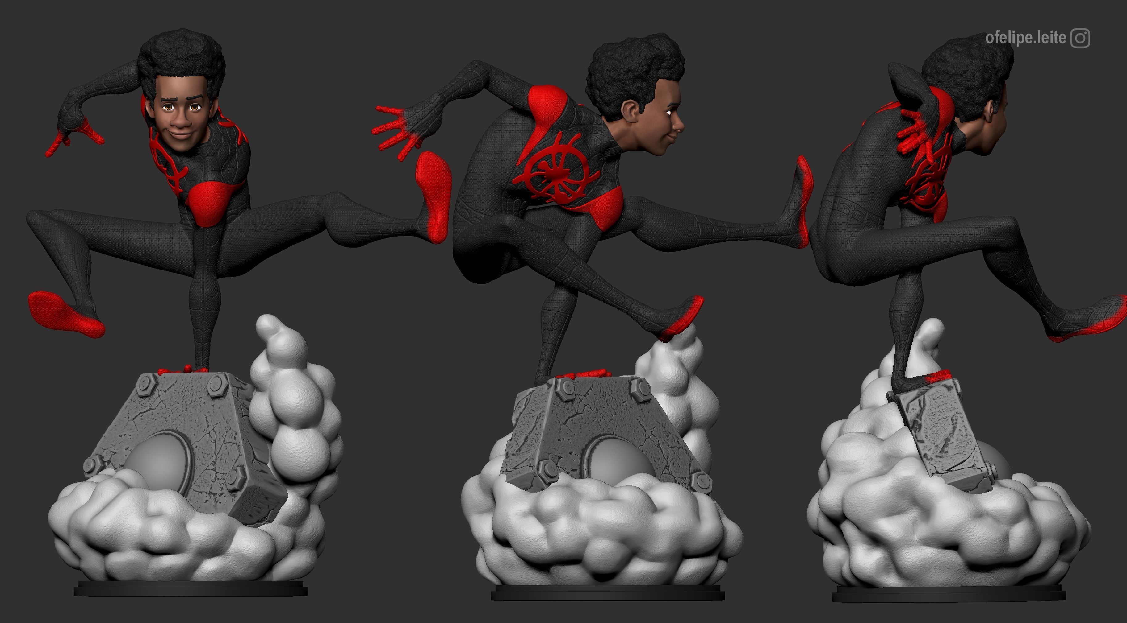 Miles Morales Spider-Man Into the Spider-Verse 3D print model_4