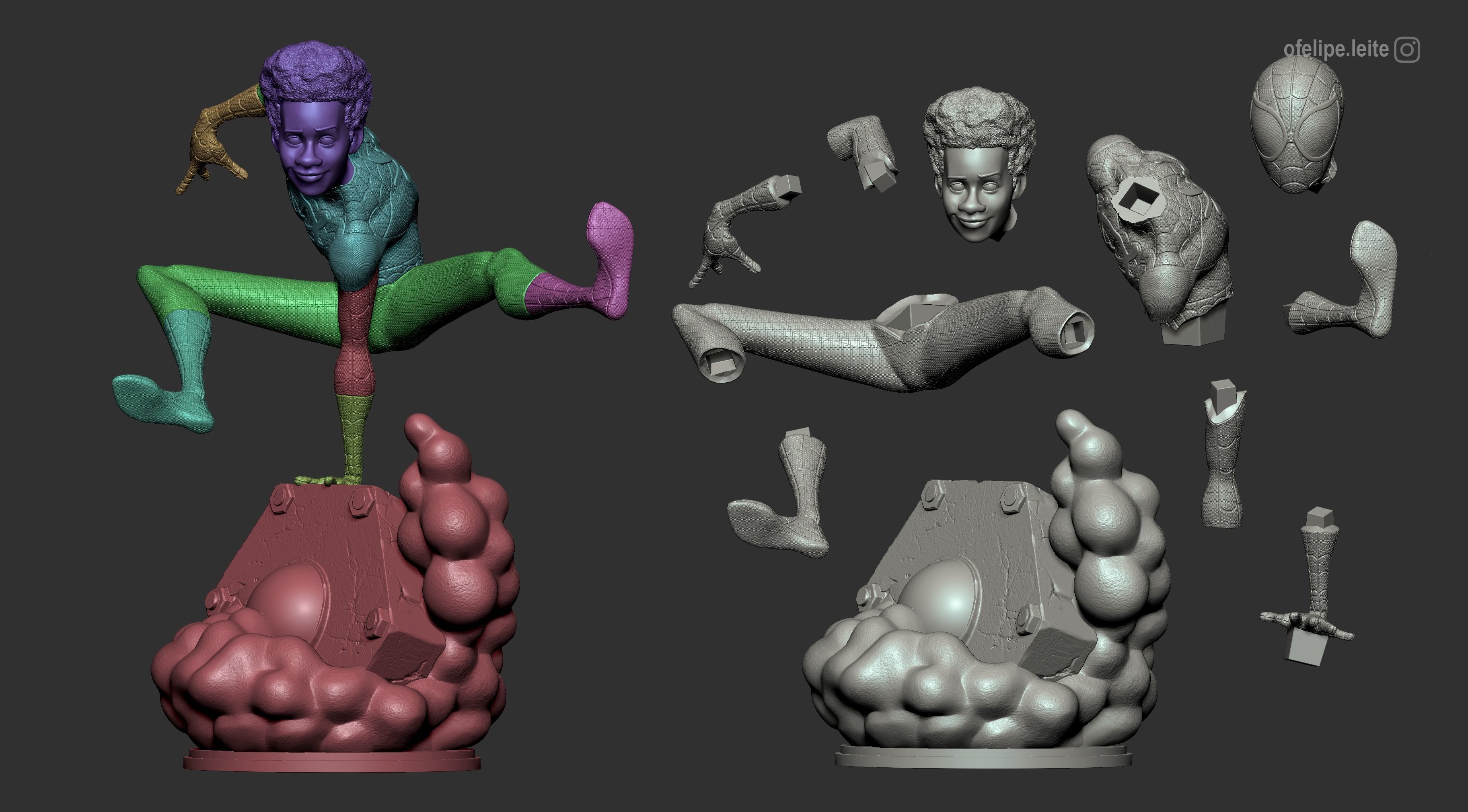 Miles Morales Spider-Man Into the Spider-Verse 3D print model_2