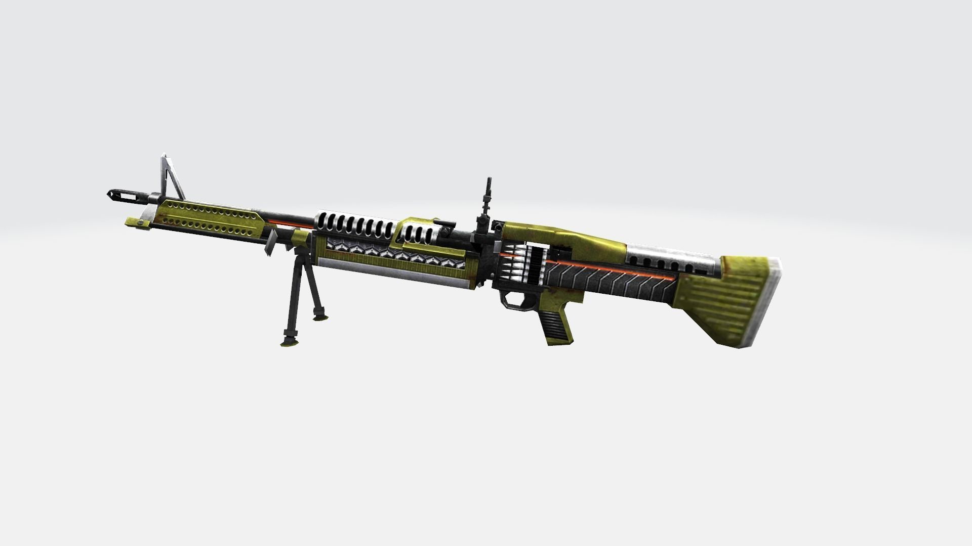 M60 Rifle Game Weapon 18x 3D model_37