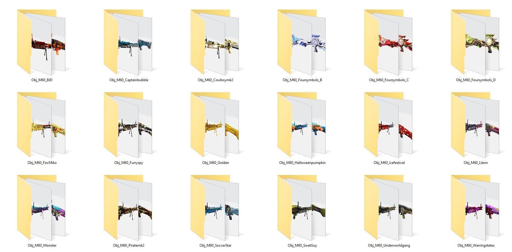 M60 Rifle Game Weapon 18x 3D model_39