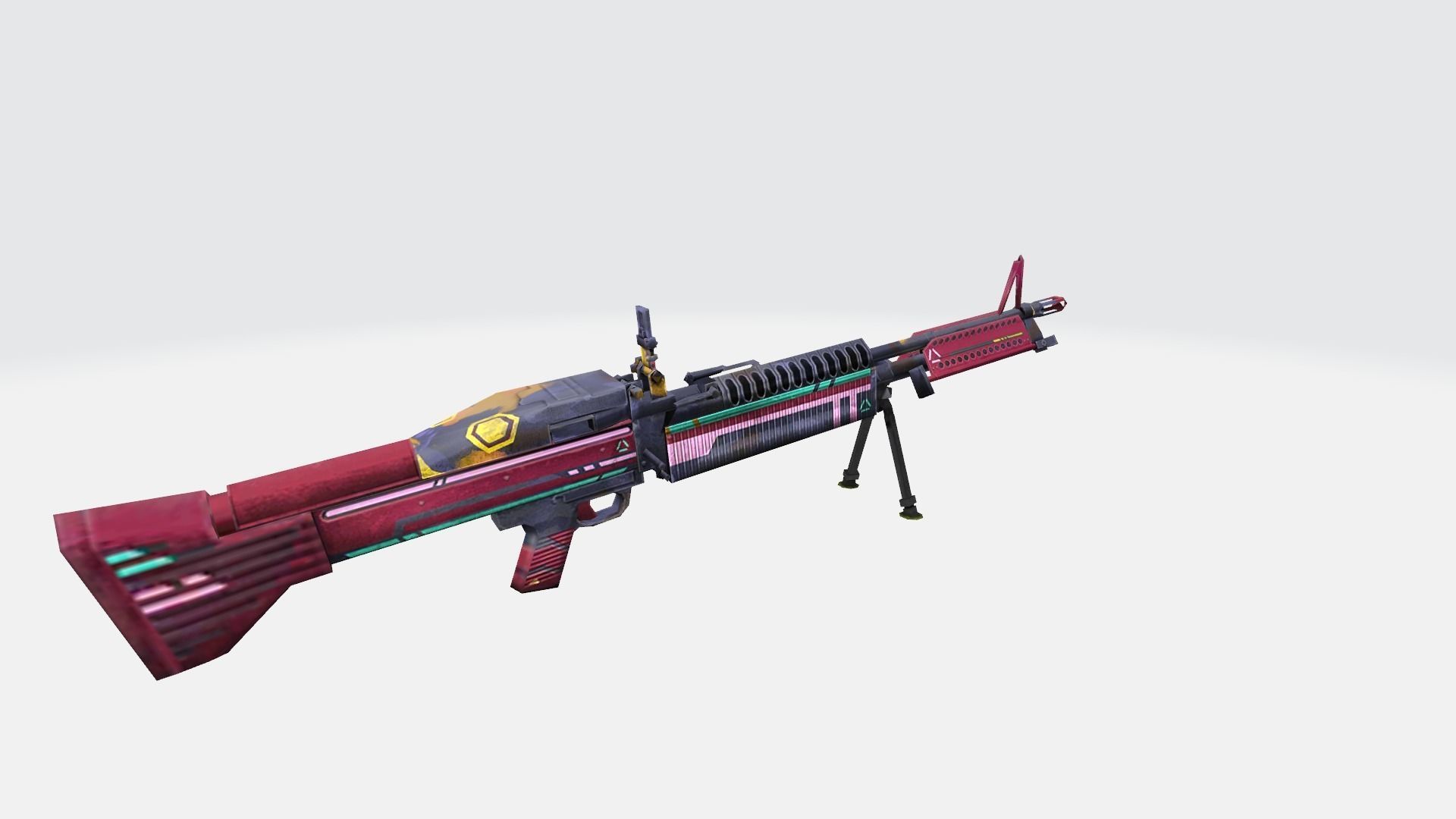 M60 Rifle Game Weapon 18x 3D model_32