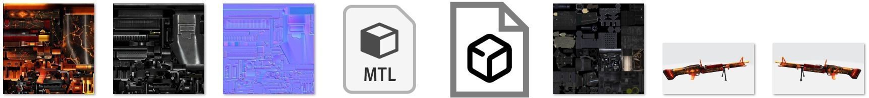 M60 Rifle Game Weapon 18x 3D model_40