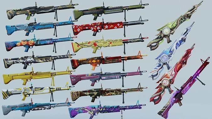 M60 Rifle Game Weapon 18x 3D model